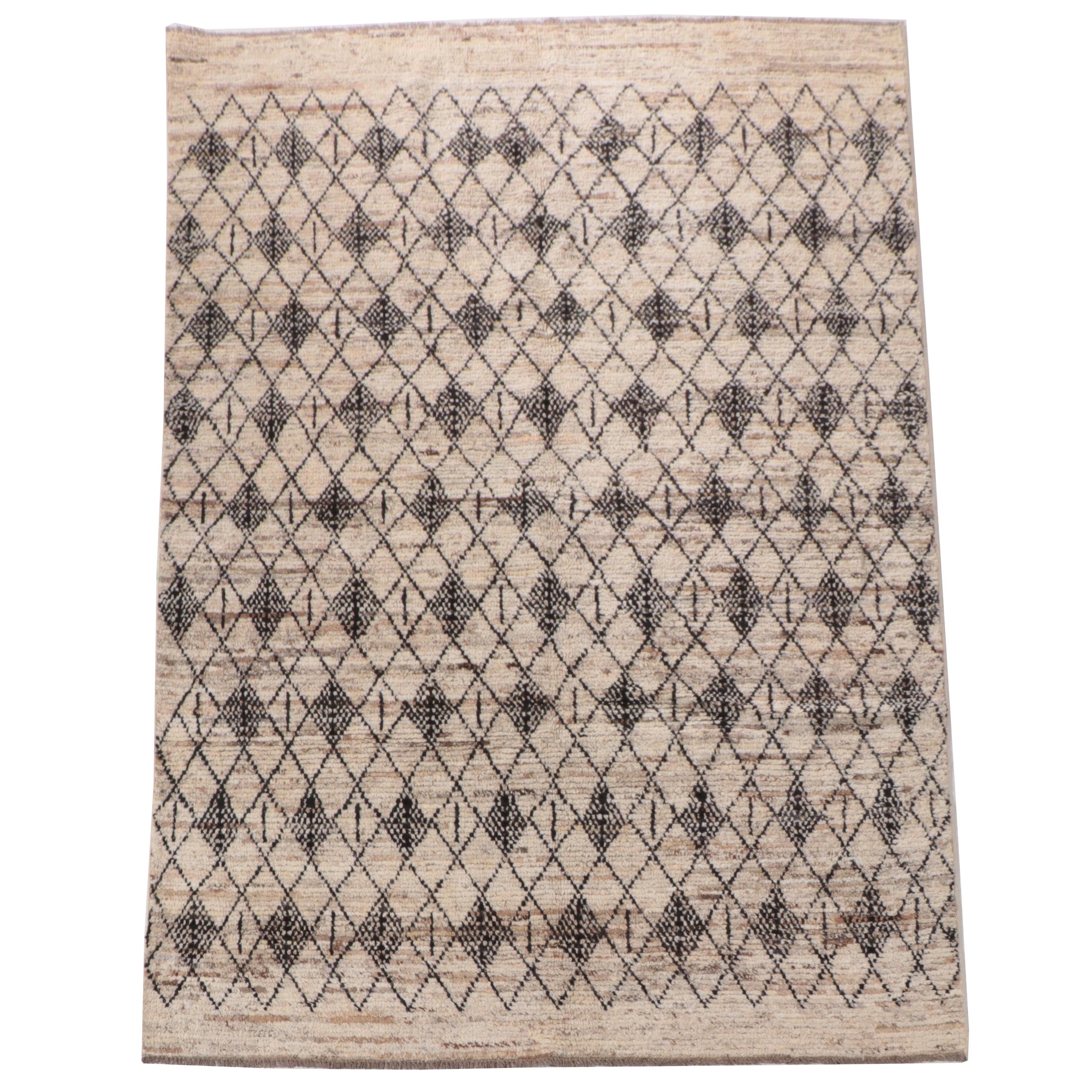 6'9 x 9'8 Hand-Knotted Moroccan Style Area Rug