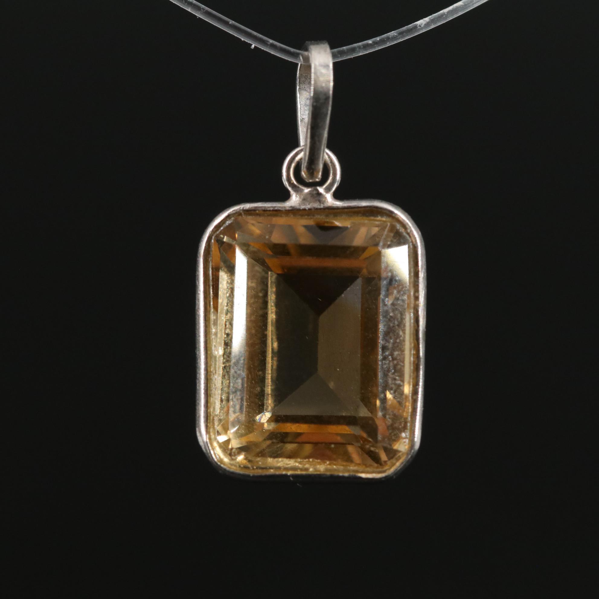 14K Citrine Pendant
