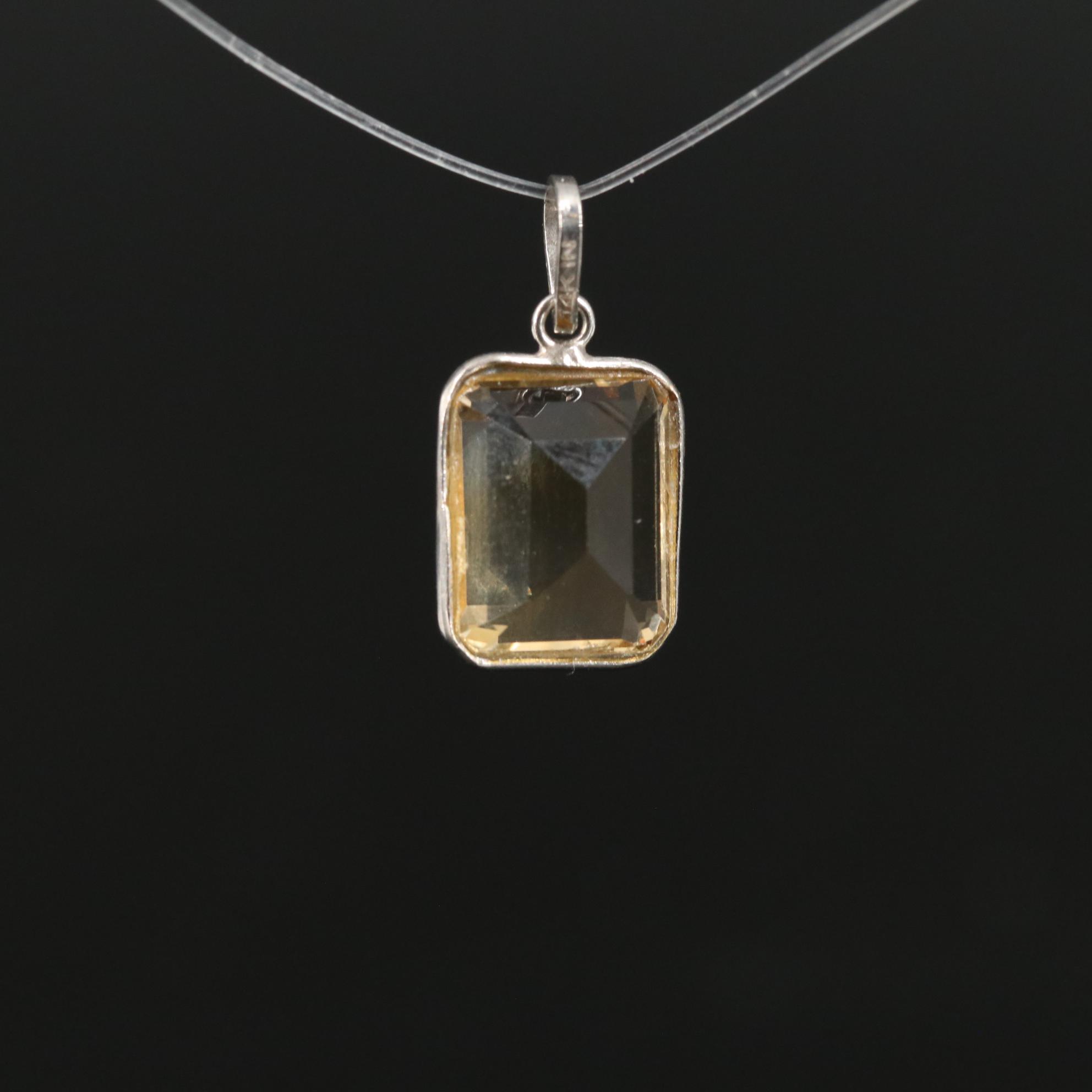 14K Citrine Pendant
