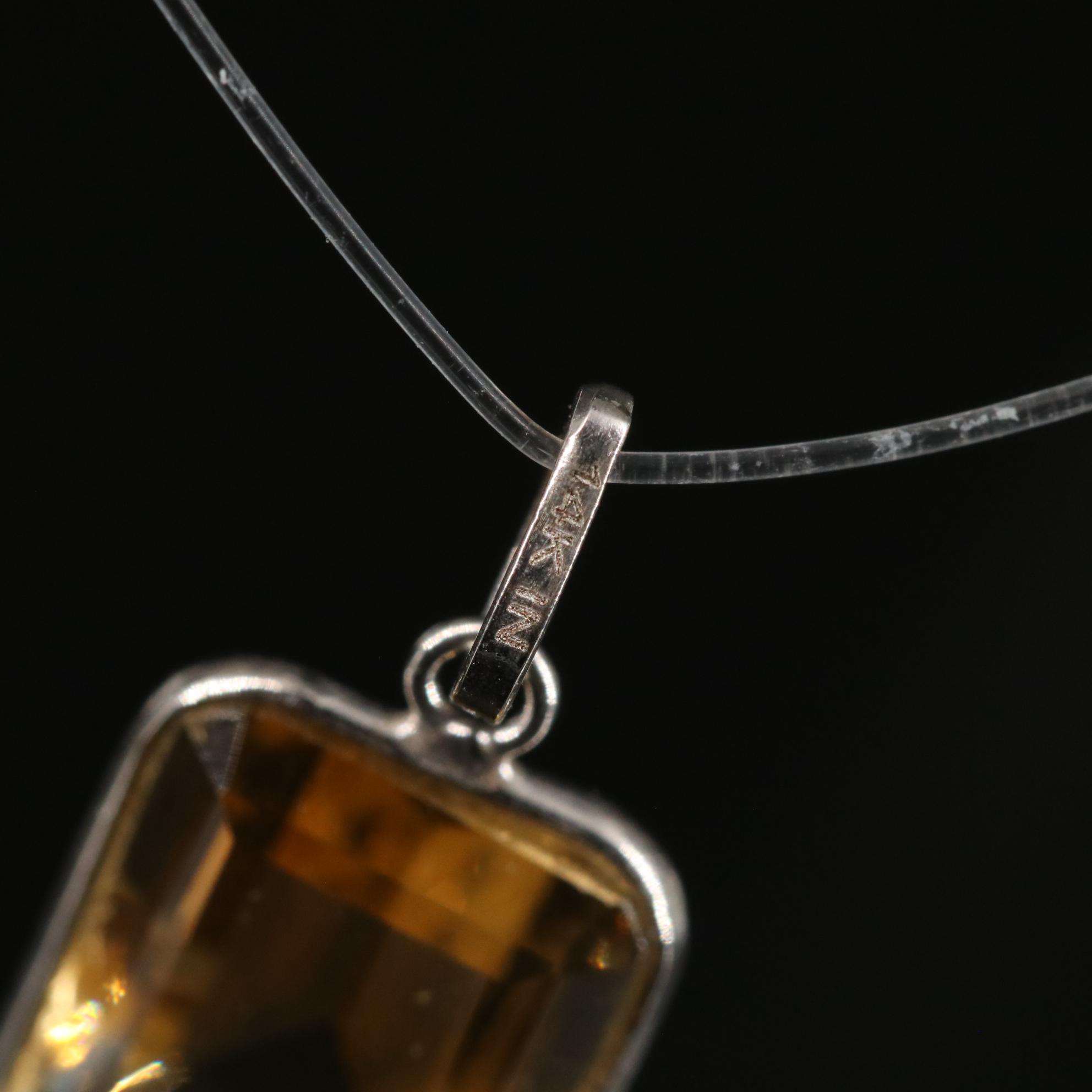 14K Citrine Pendant