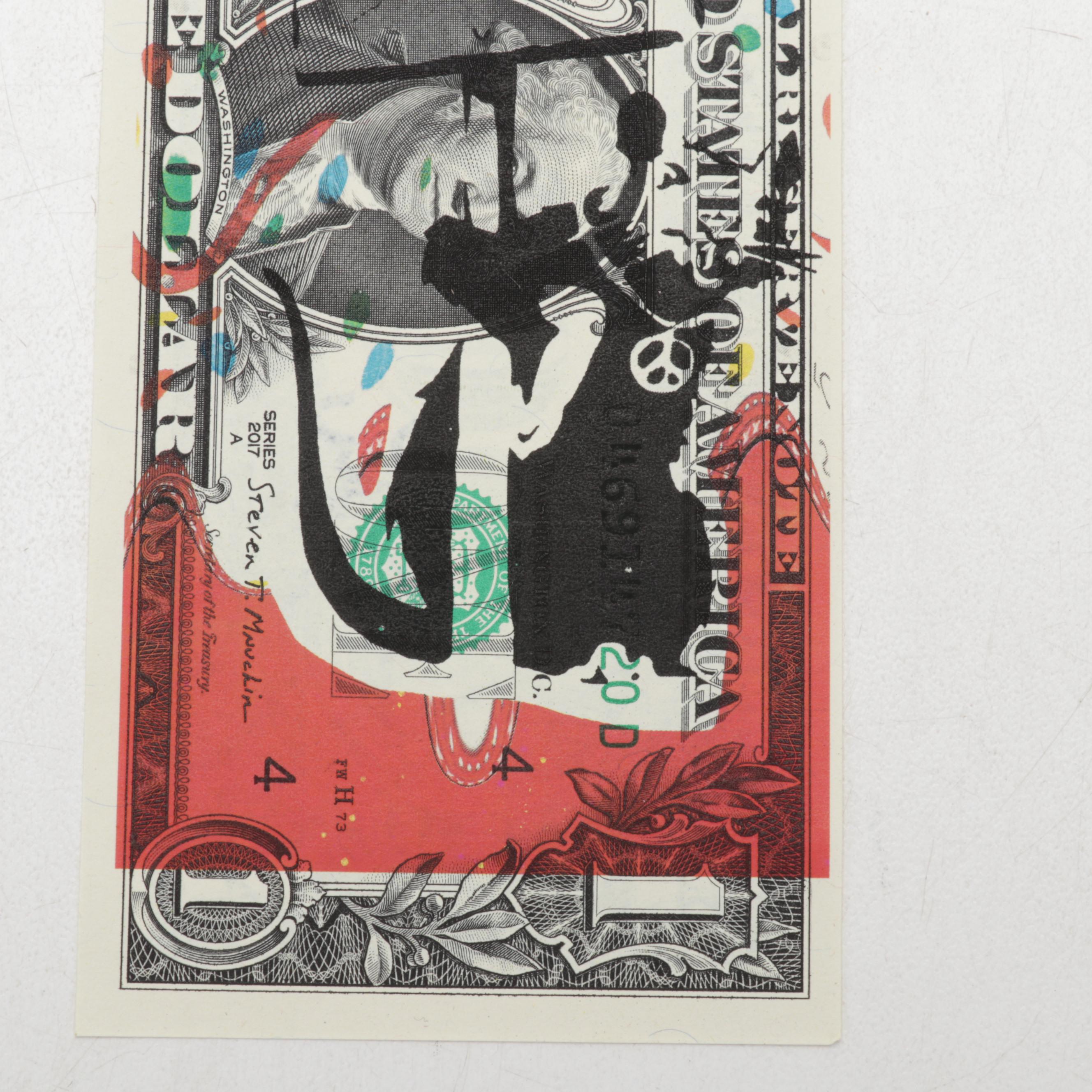 Death NYC Banksy Homage Graphic Print on Banknote, 2020