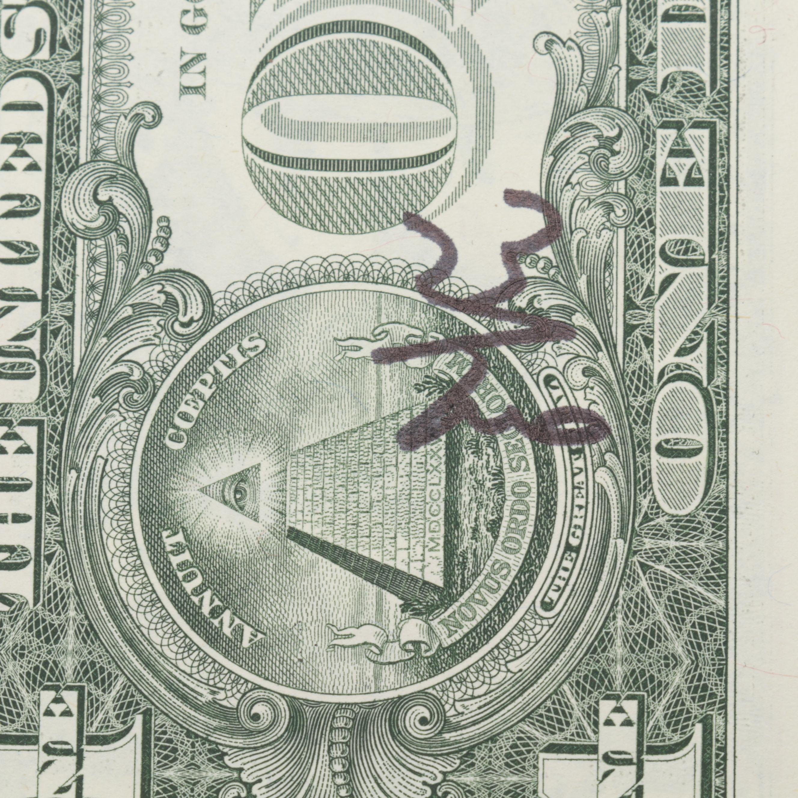 Death NYC Banksy Homage Graphic Print on Banknote, 2020