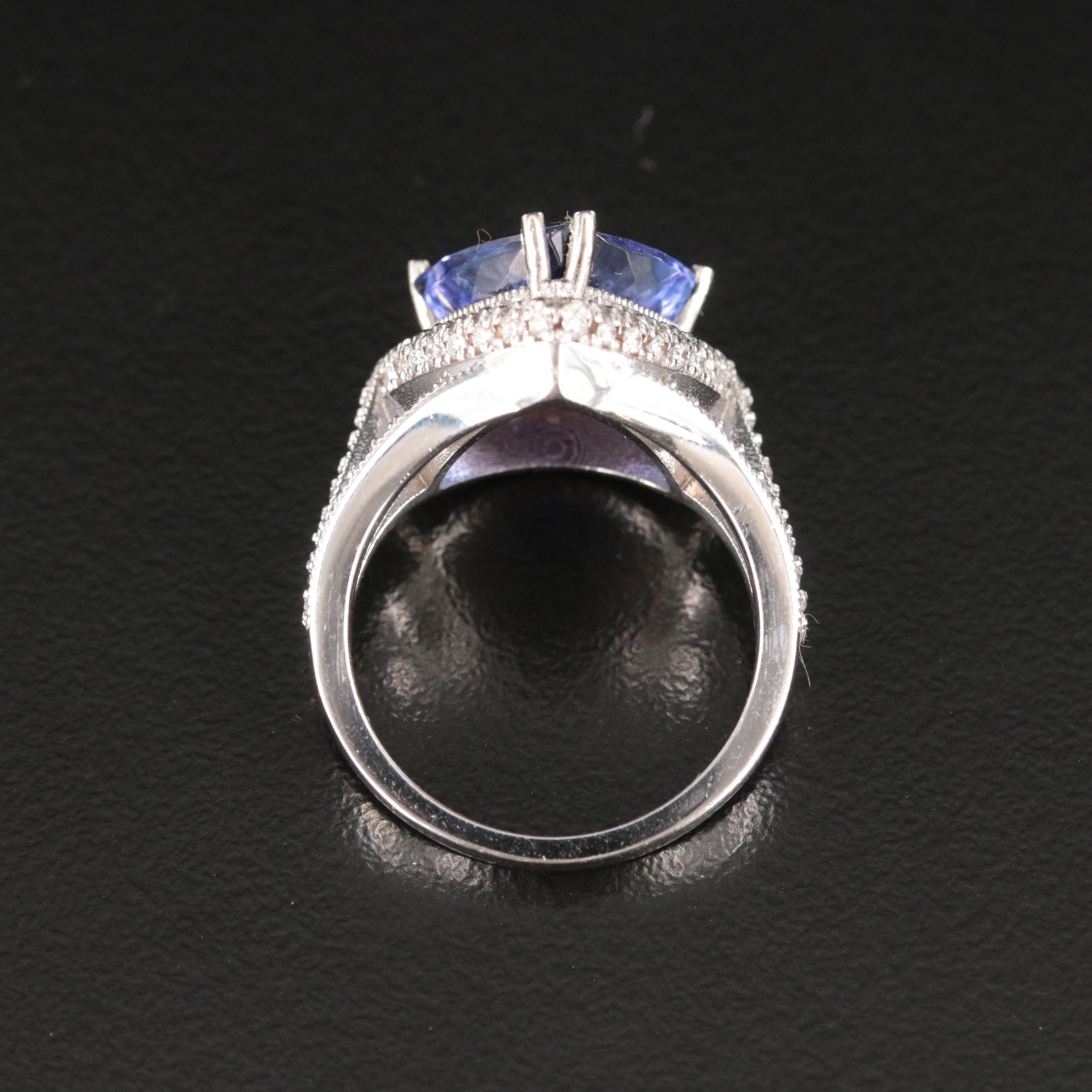 14K 5.48 CT Tanzanite and Diamond Ring