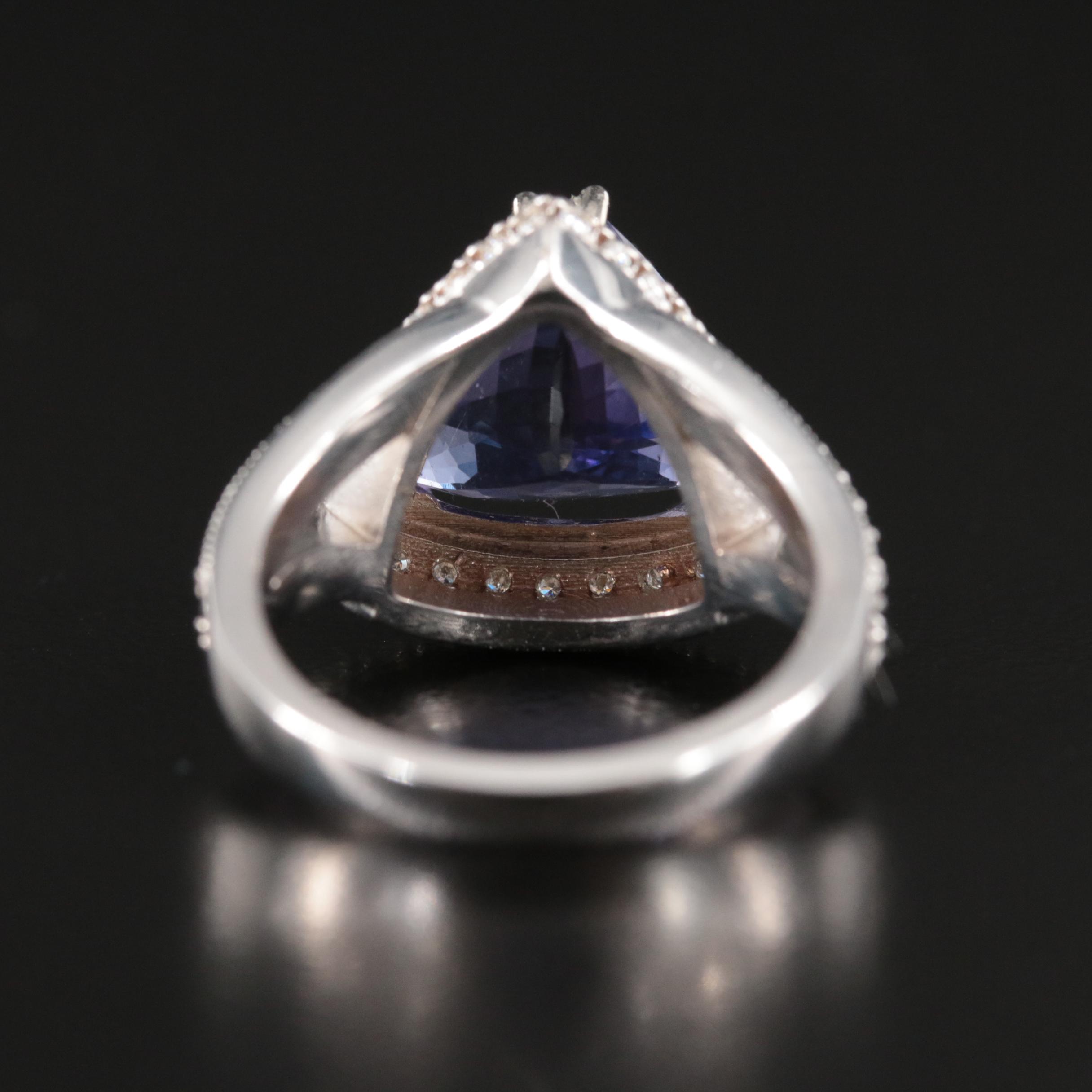 14K 5.48 CT Tanzanite and Diamond Ring