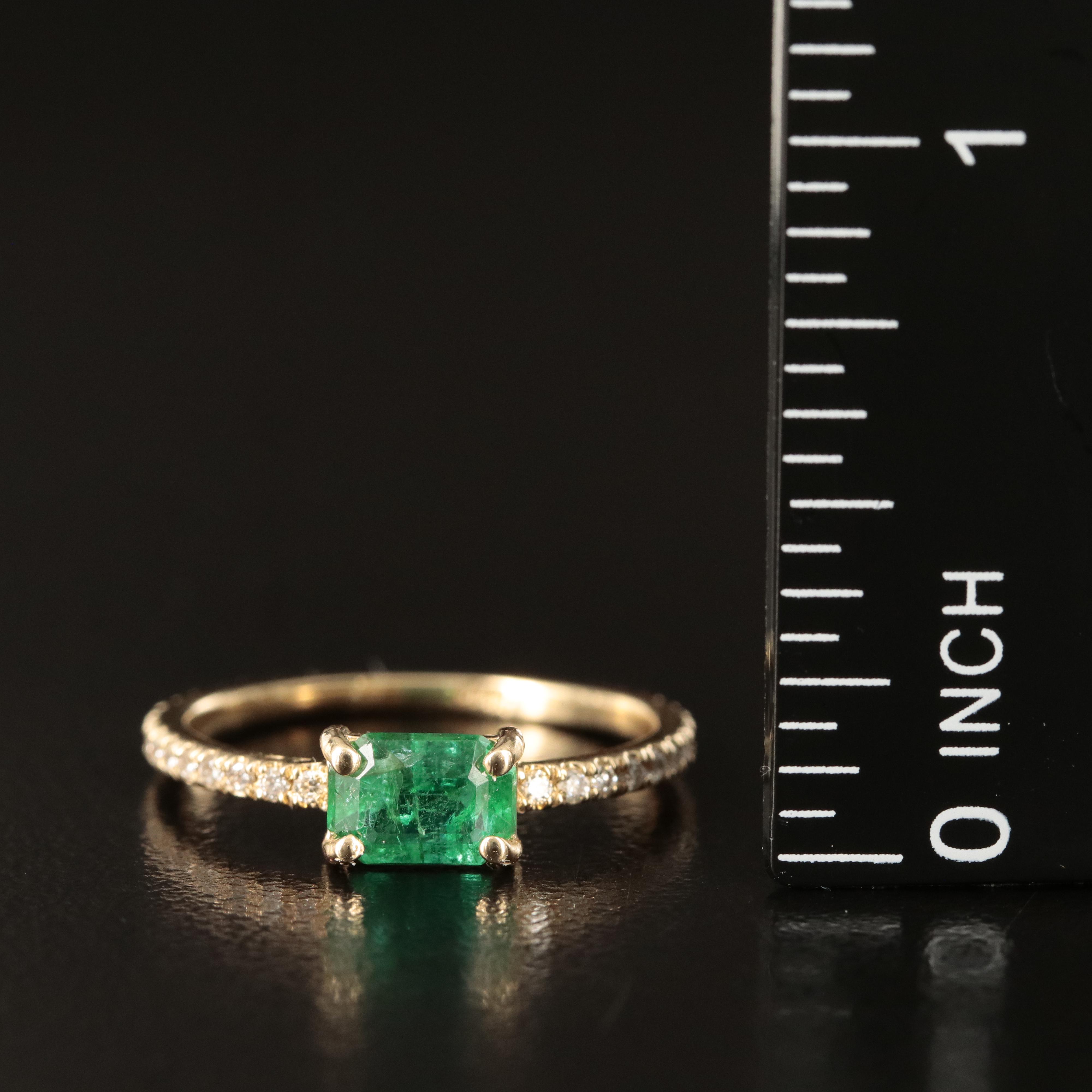 14K Emerald and Diamond Ring