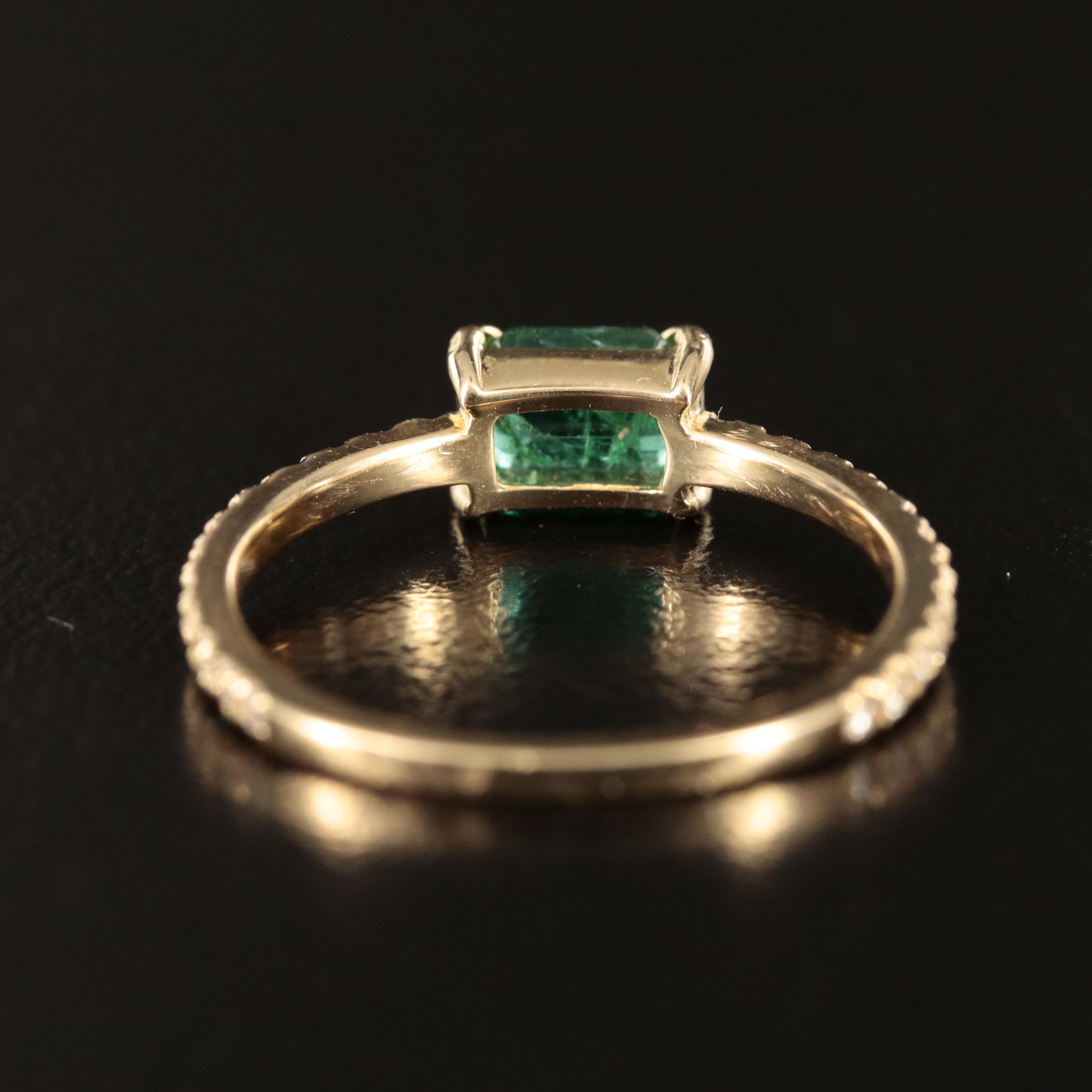 14K Emerald and Diamond Ring