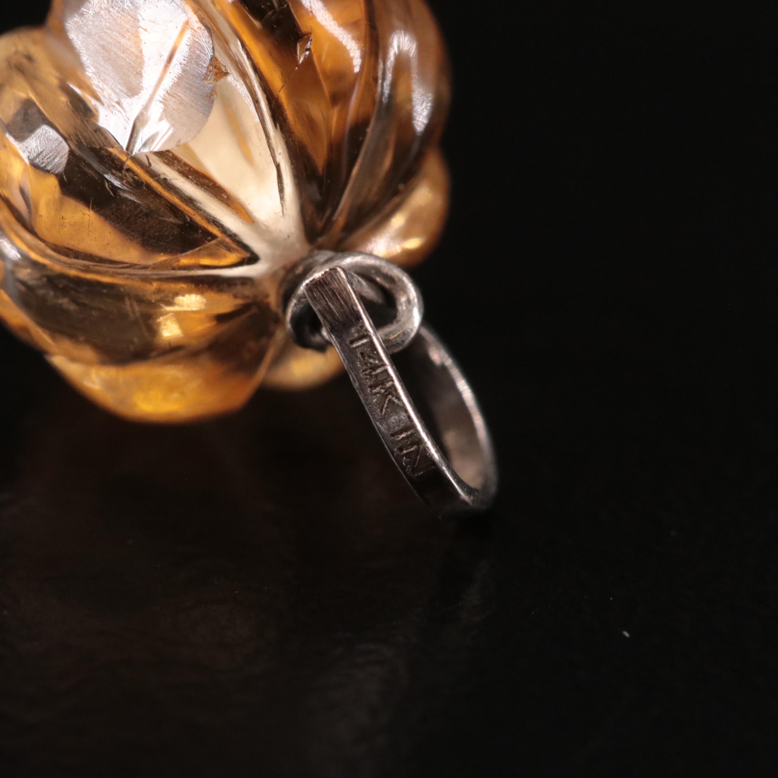 14K Citrine Pendant