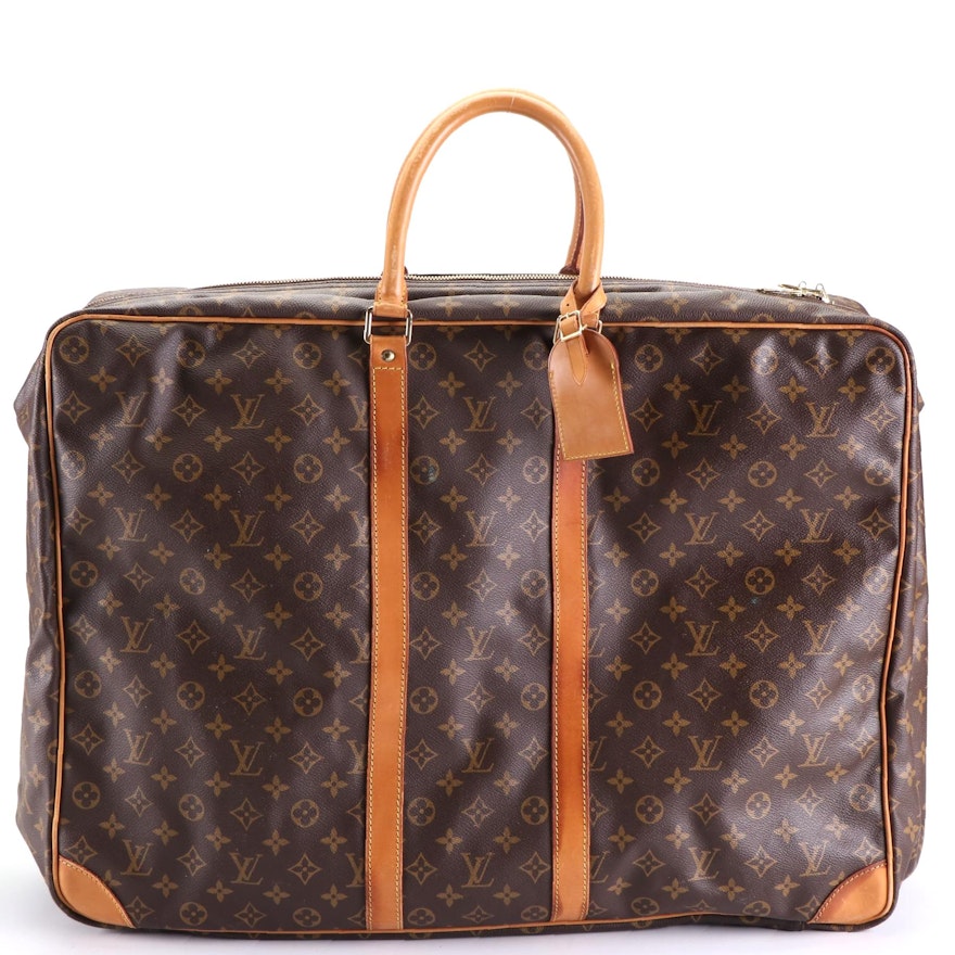 Louis Vuitton Sirius 55 Soft Suitcase in Monogram Canvas and Vachetta Leather