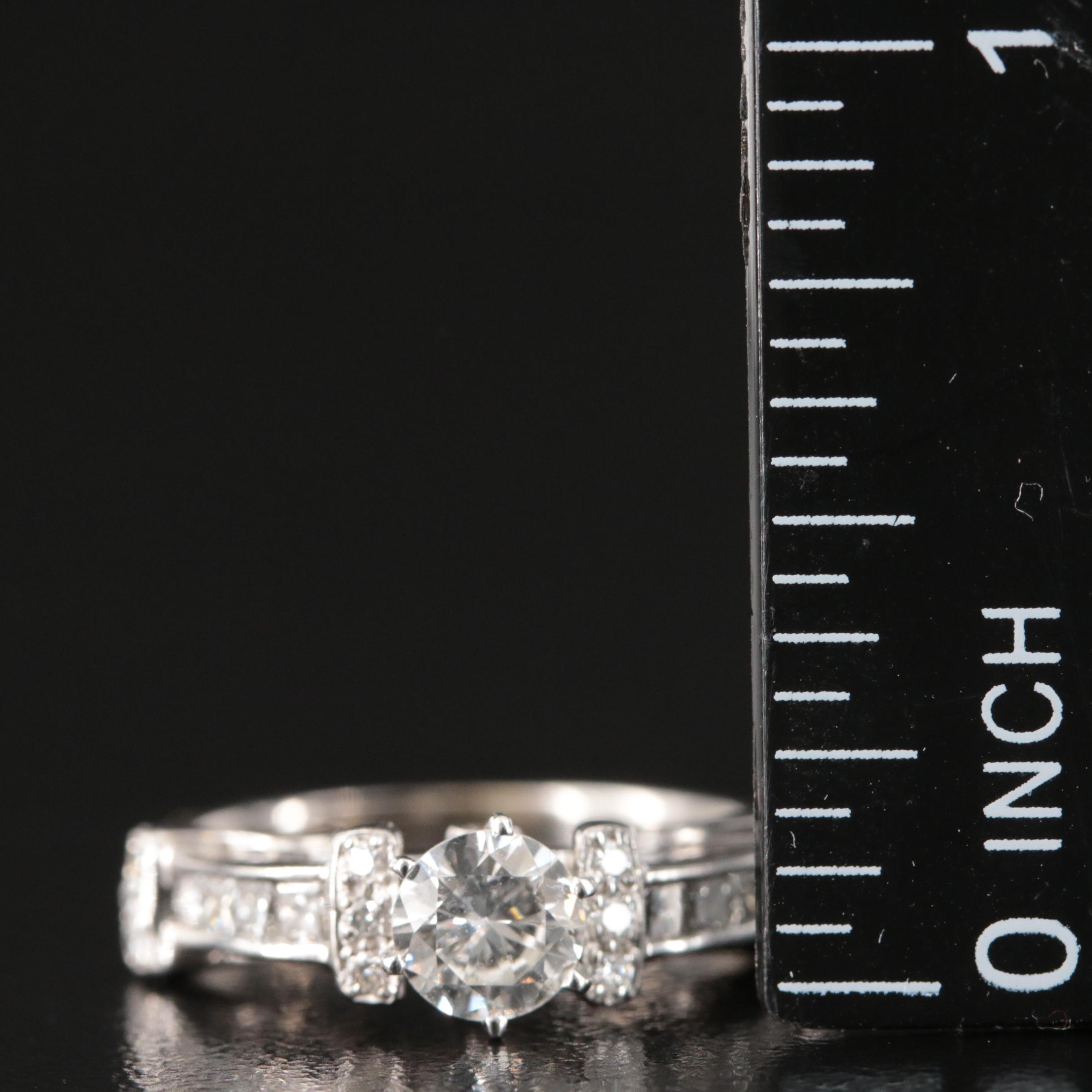 14K 0.94 CTW Diamond Ring with Online Digital GIA Report