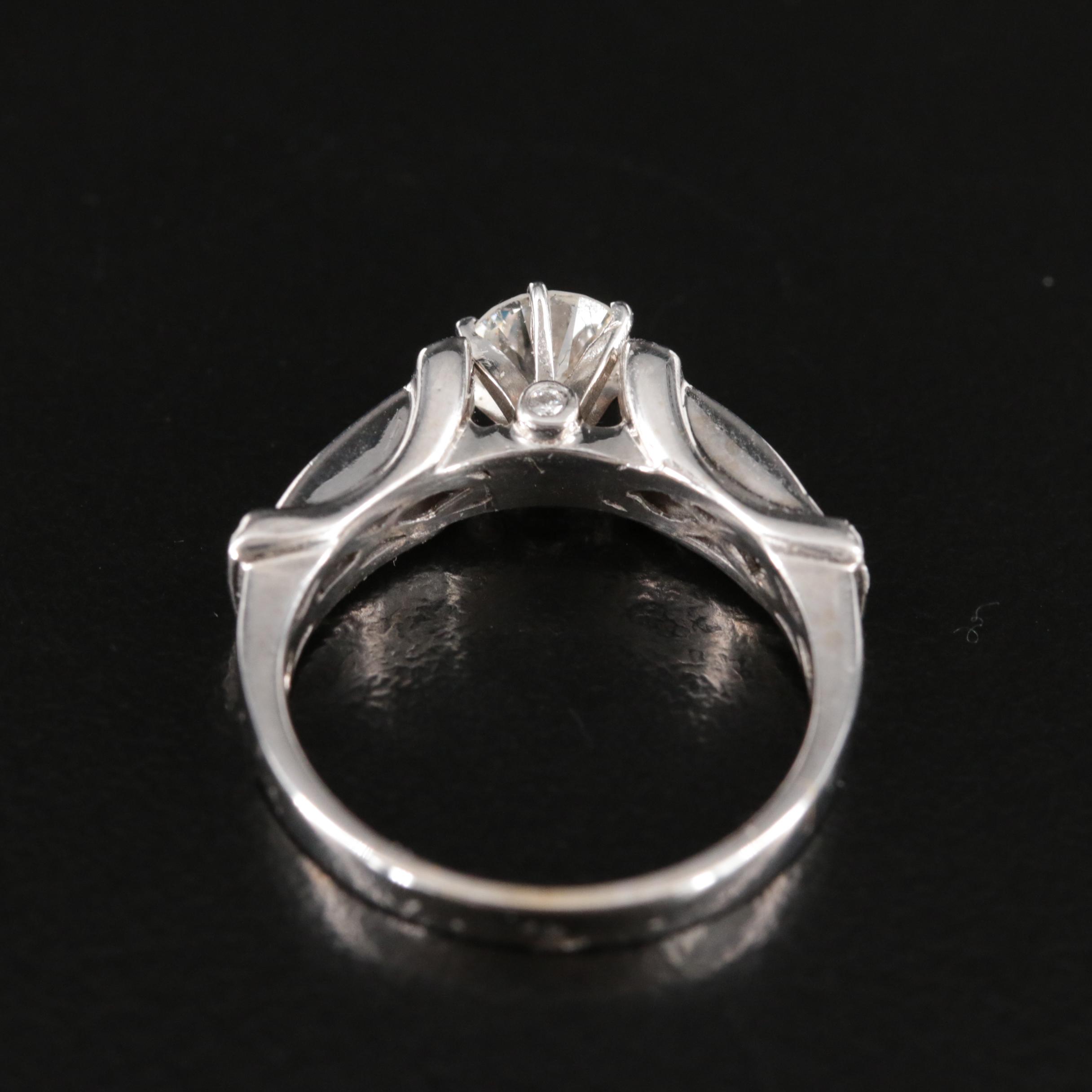 14K 0.94 CTW Diamond Ring with Online Digital GIA Report