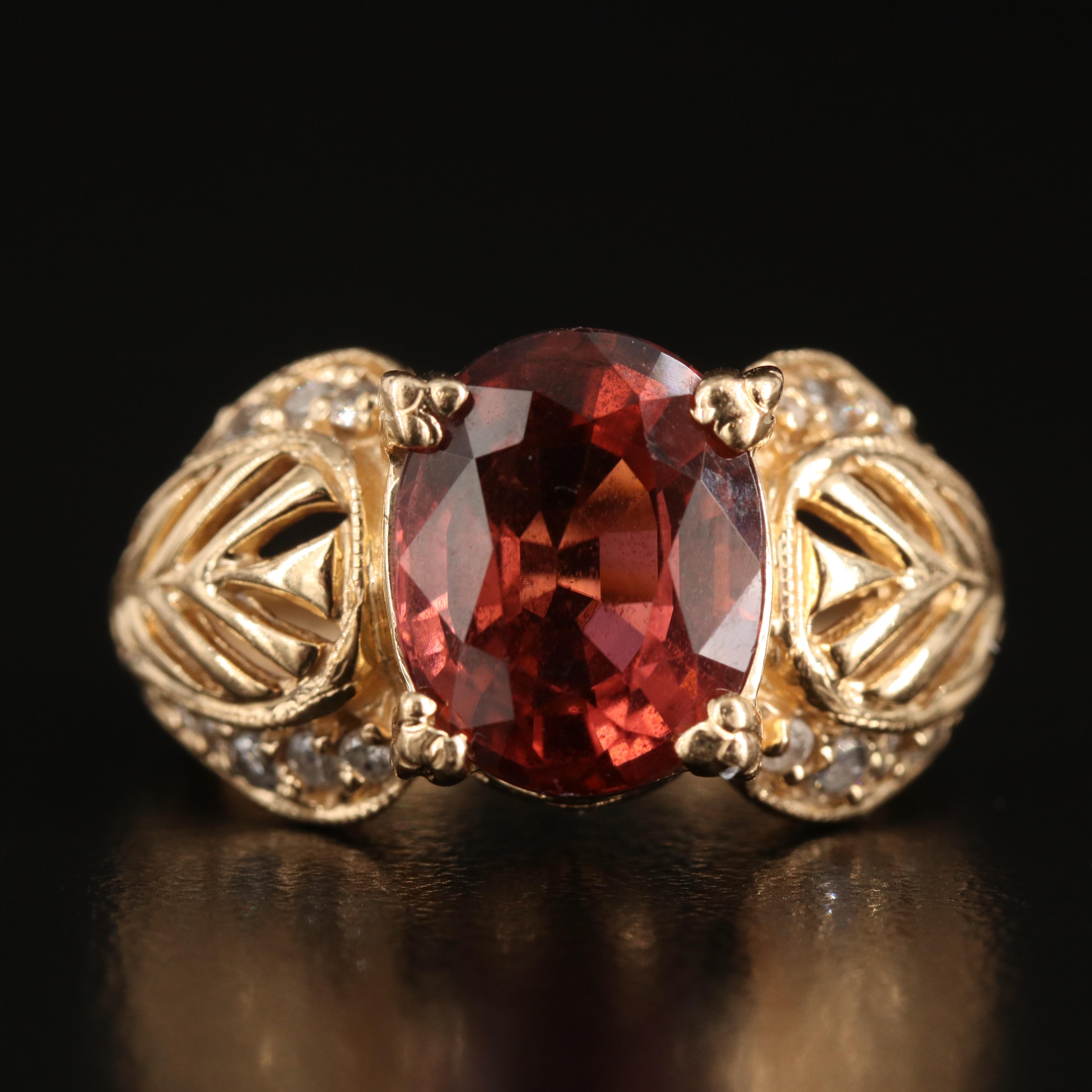 14K Tourmaline and Diamond Ring