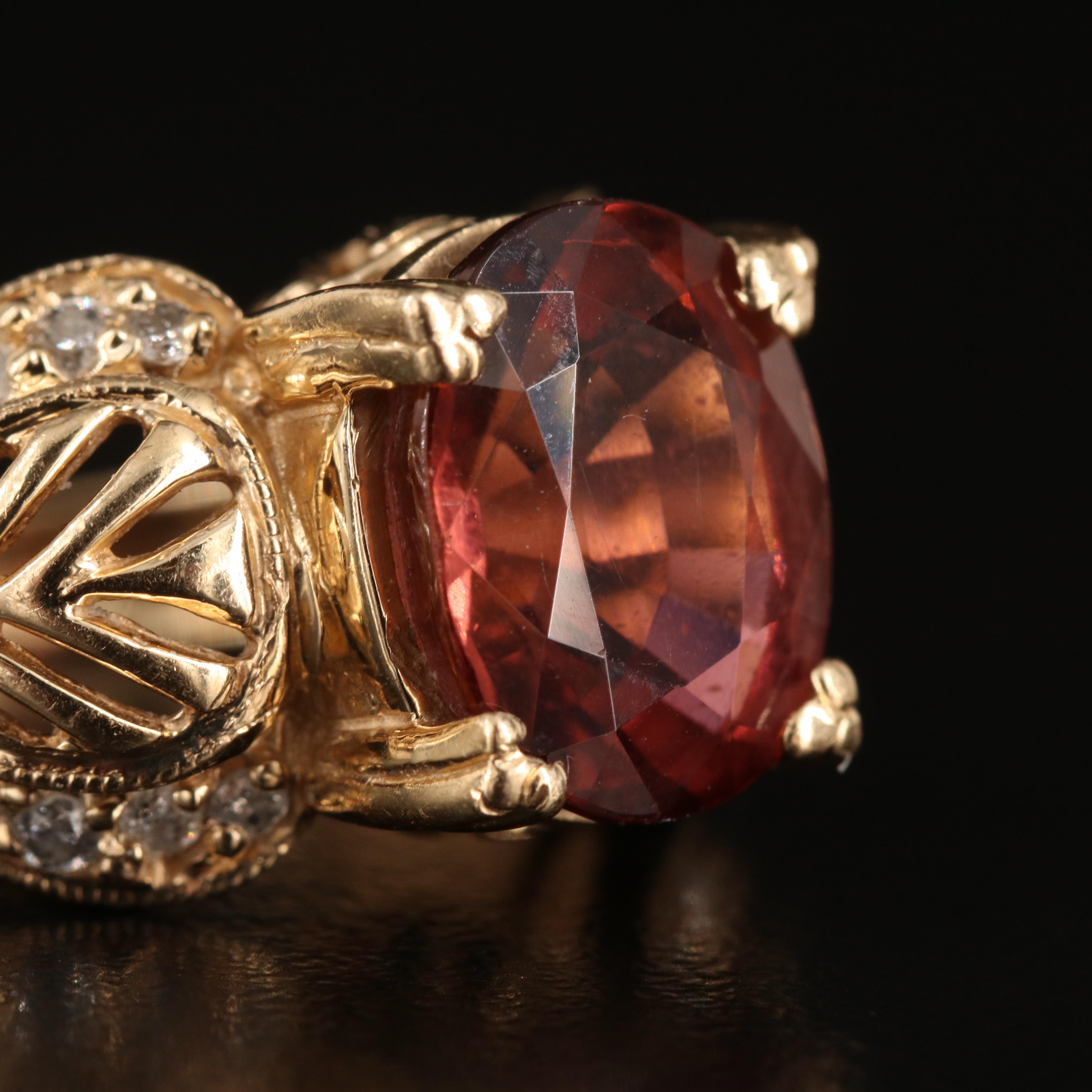 14K Tourmaline and Diamond Ring