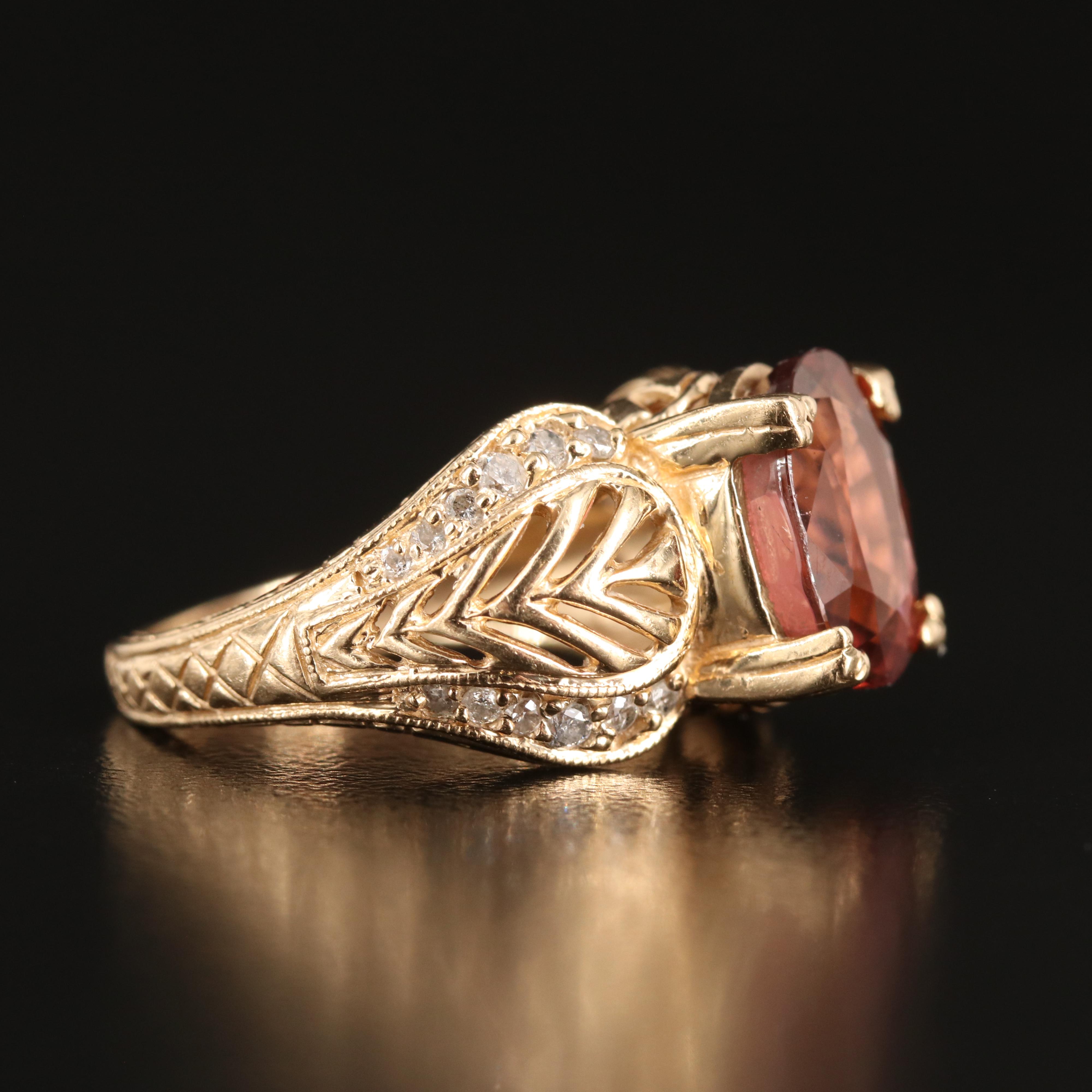 14K Tourmaline and Diamond Ring