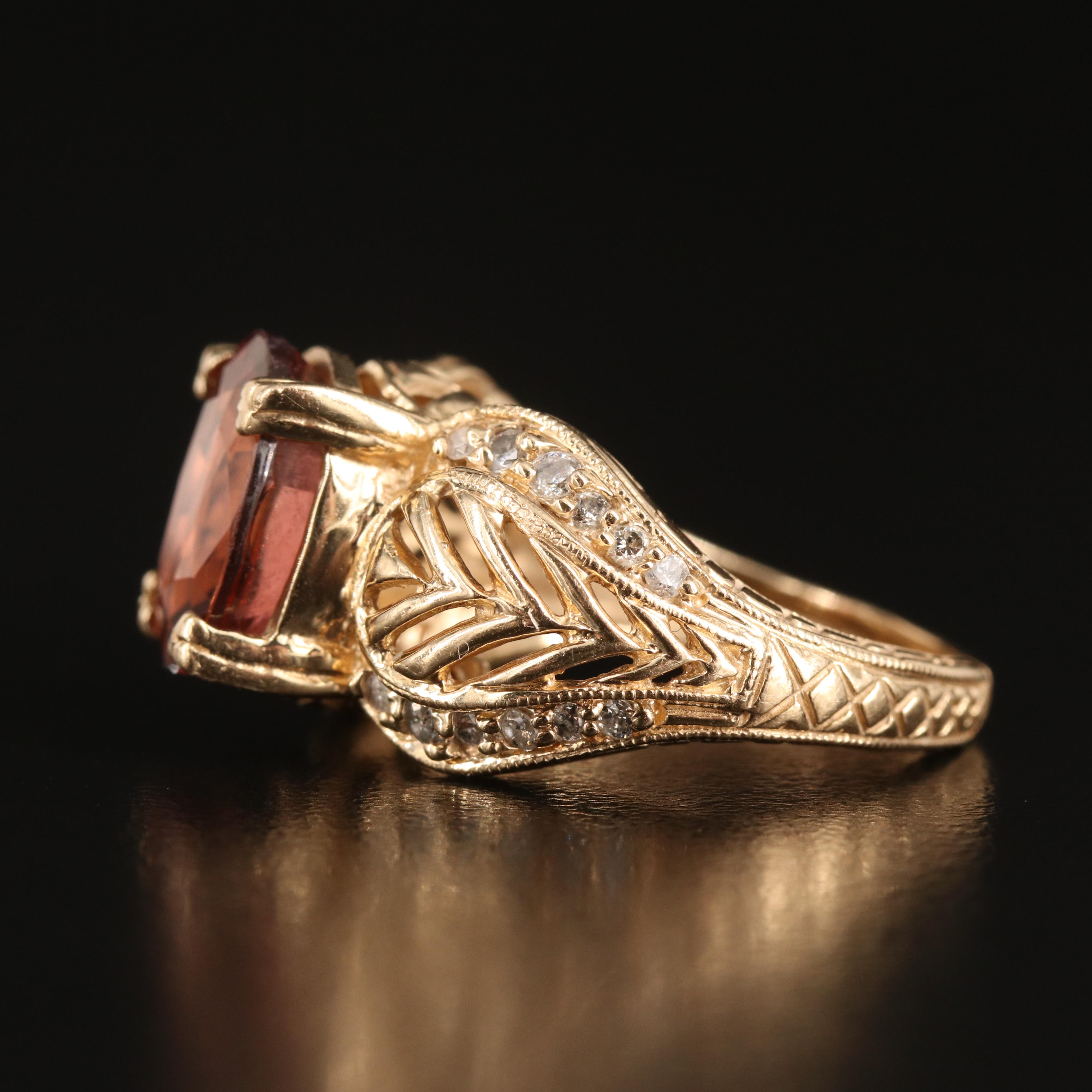 14K Tourmaline and Diamond Ring