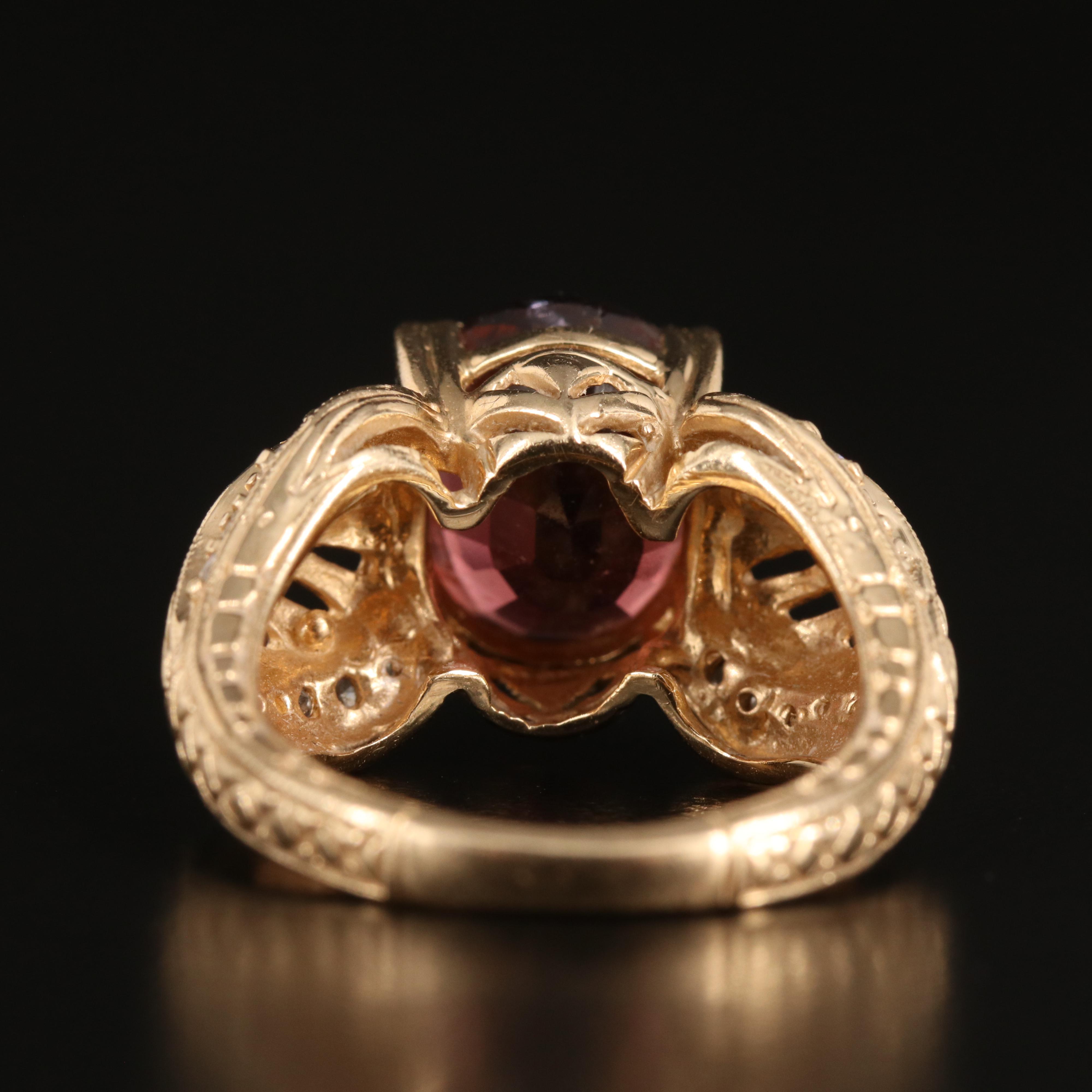 14K Tourmaline and Diamond Ring