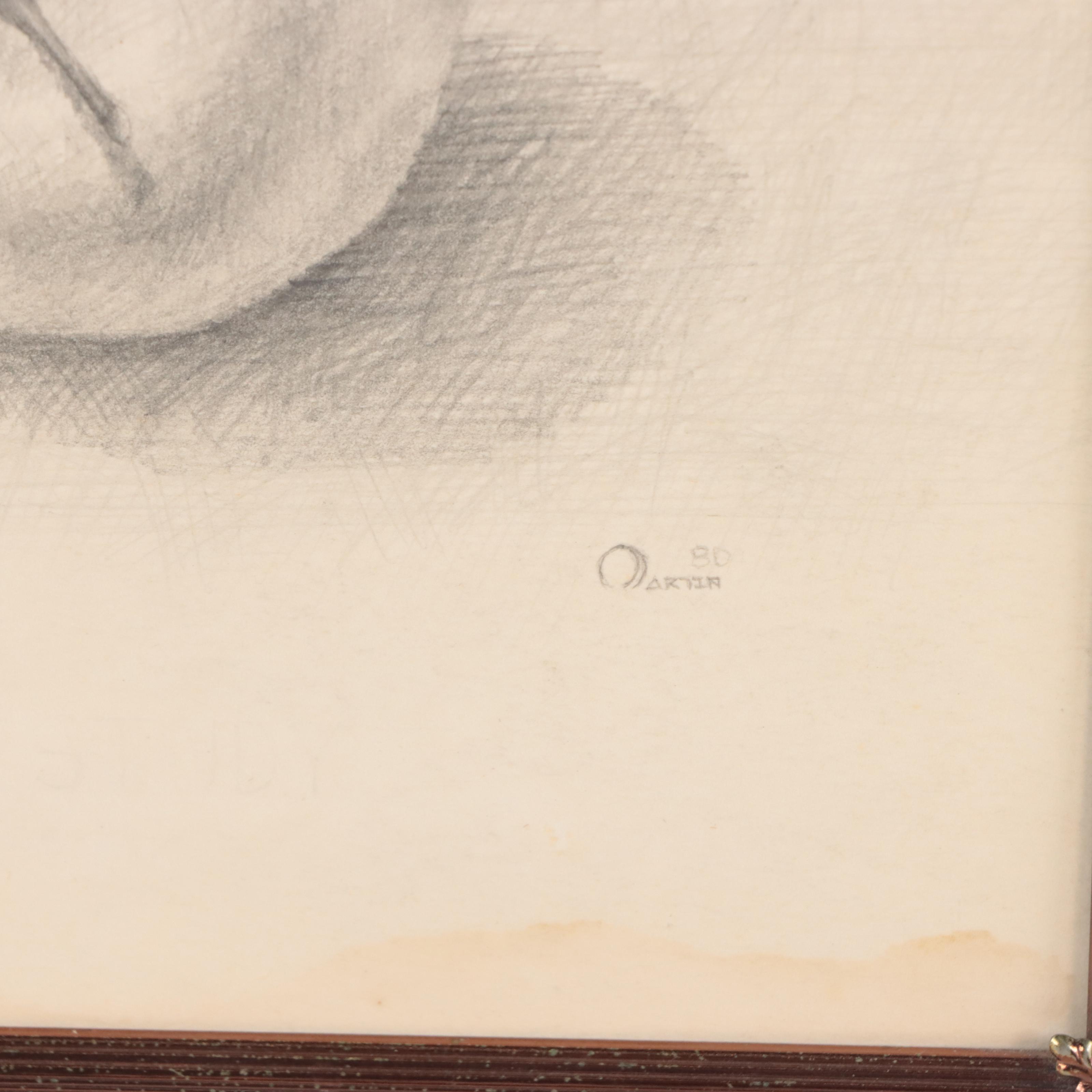 Still Life Graphite Drawing of Apples, 1980