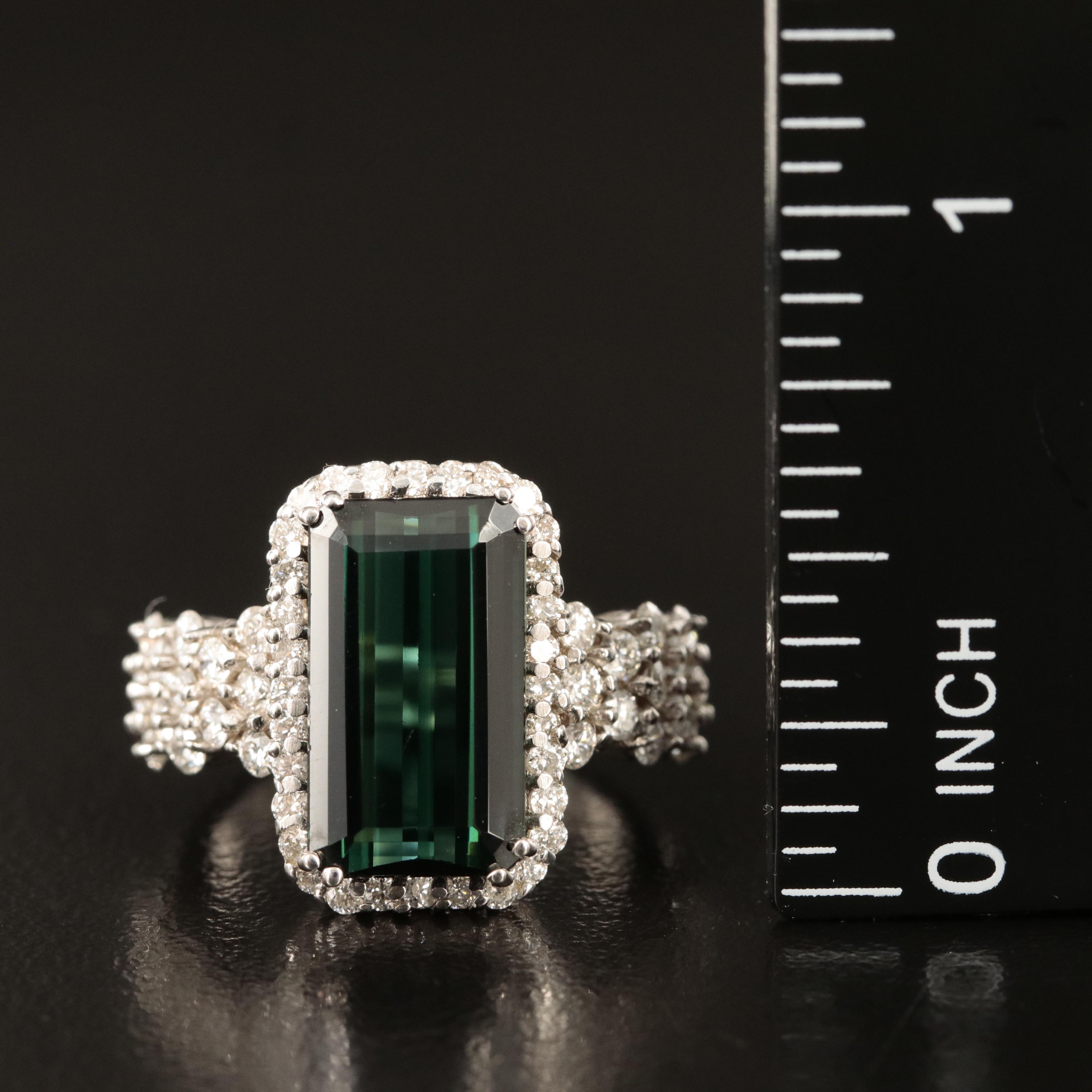 14K 4.18 CT Tourmaline and Diamond Ring