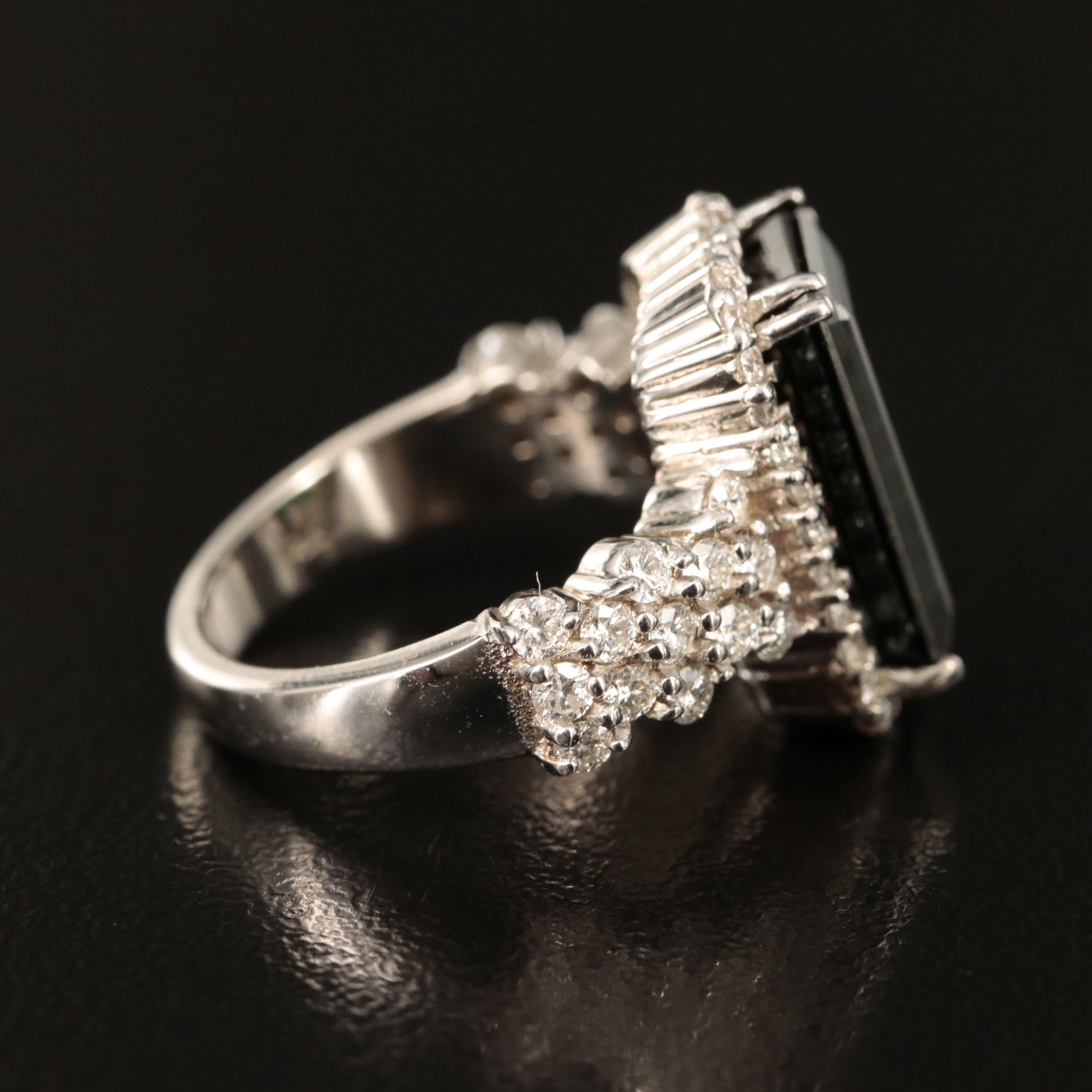14K 4.18 CT Tourmaline and Diamond Ring