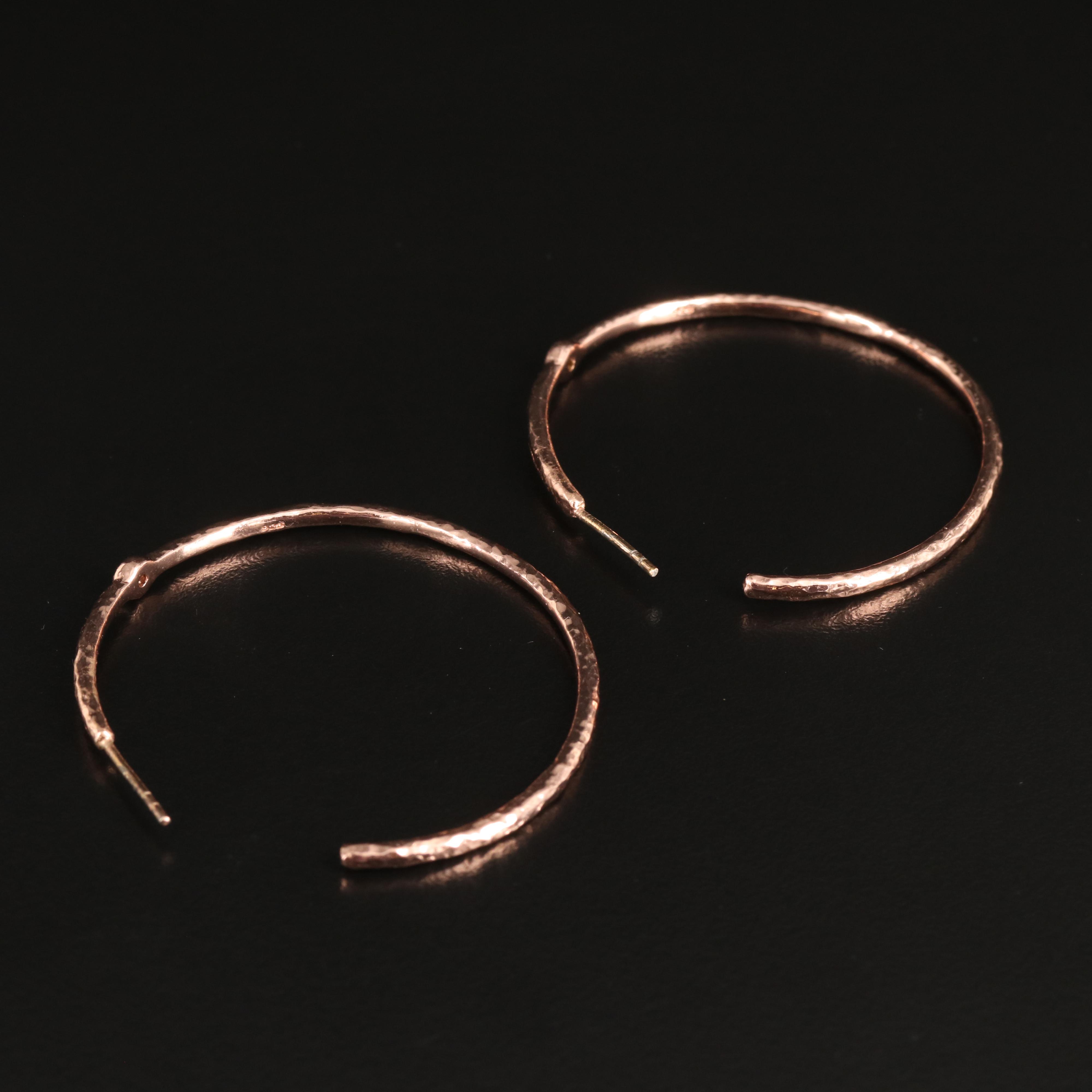 Ippolita "Rose" Sterling Diamond Hammered Hoop Earrings