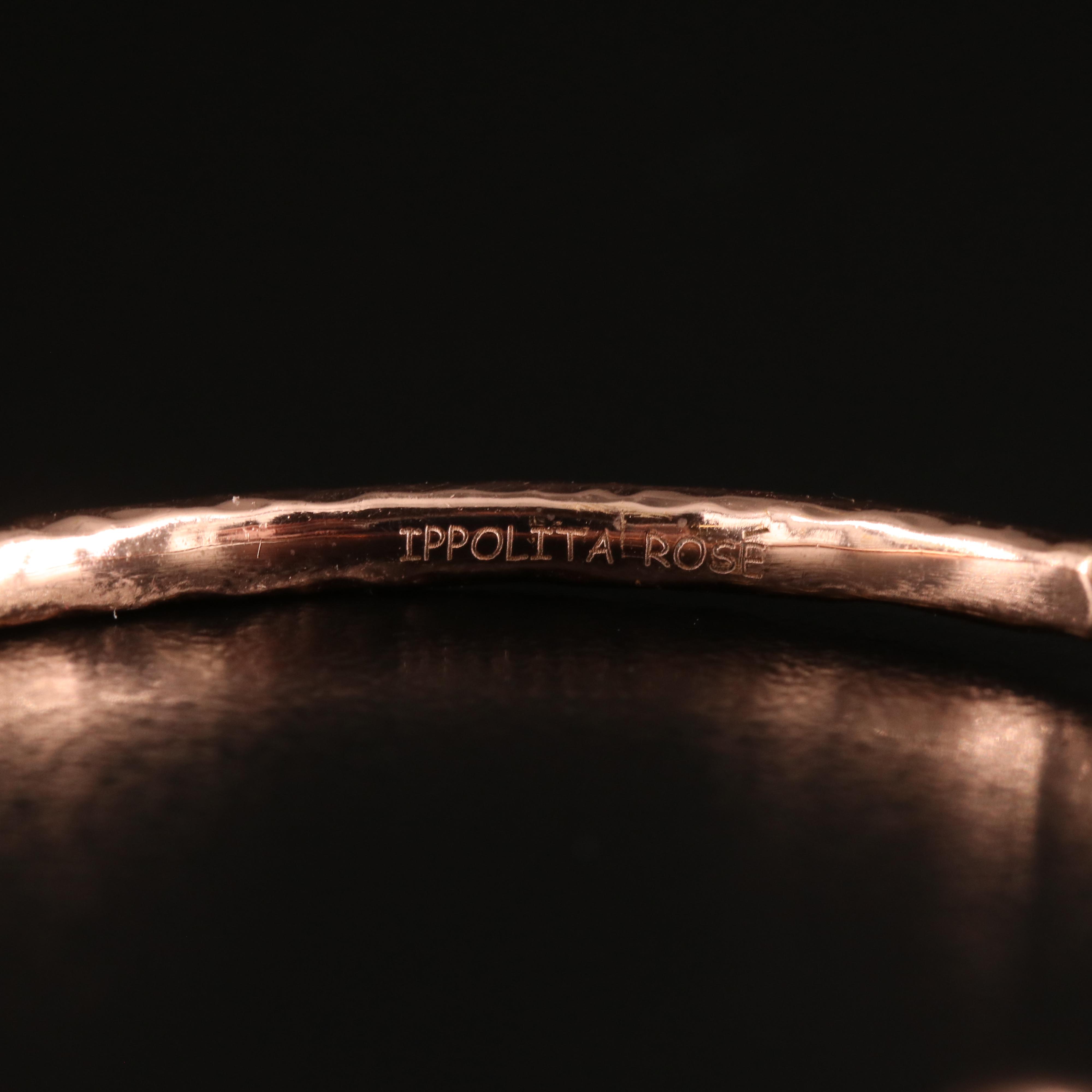 Ippolita "Rose" Sterling Diamond Hammered Hoop Earrings