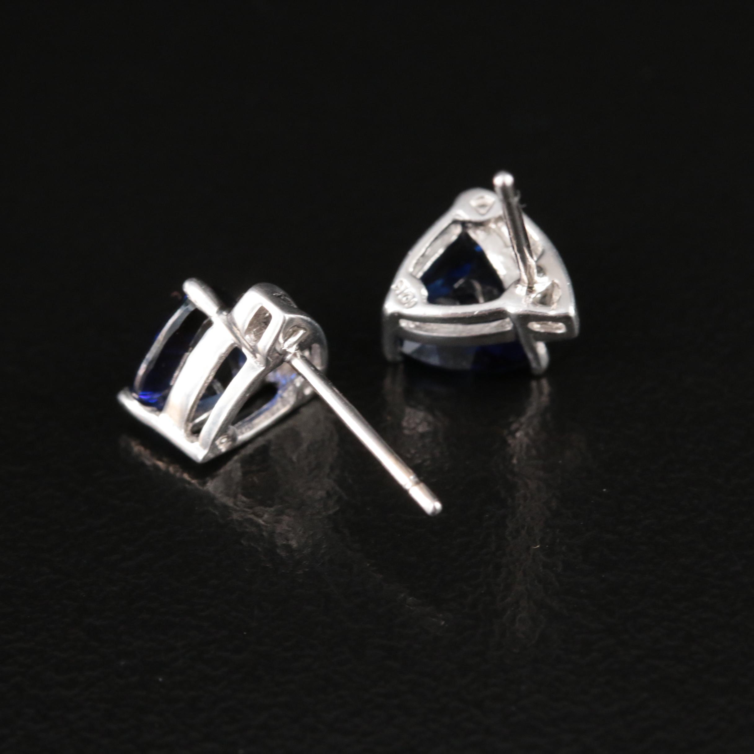 10K Sapphire and Diamond Stud Earrings