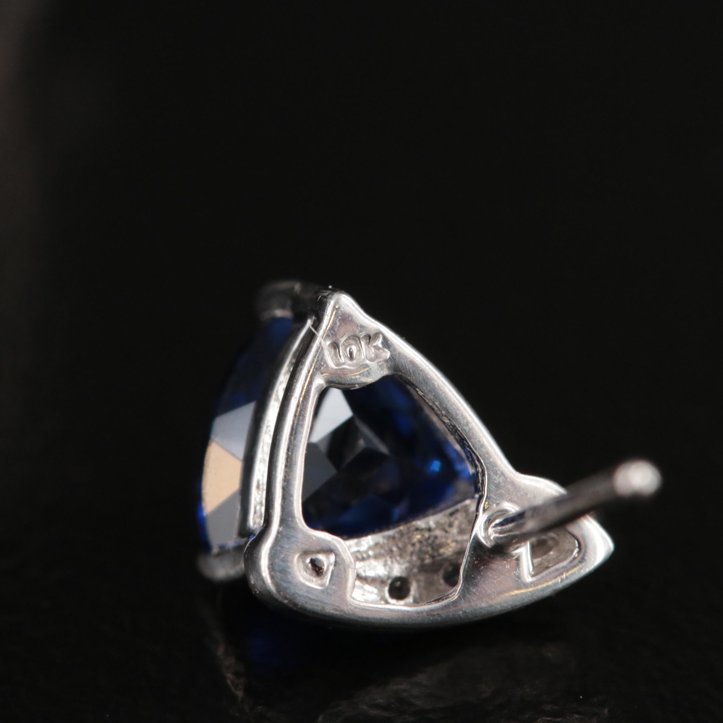 10K Sapphire and Diamond Stud Earrings