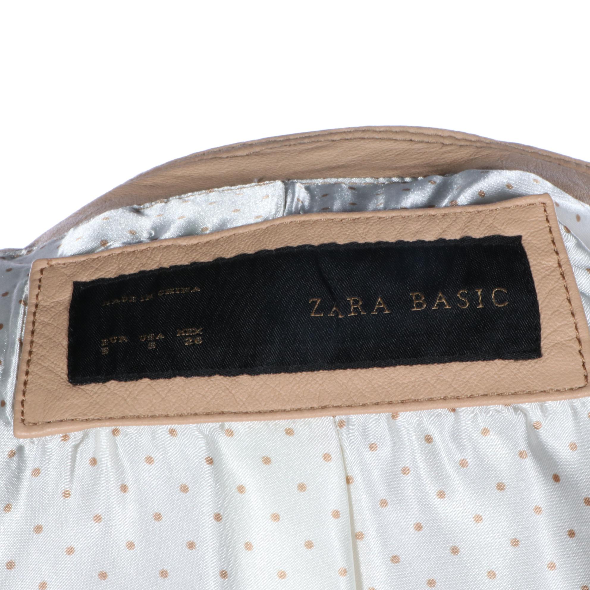 Zara Leather and Faux Leather Zipper-Front Jackets