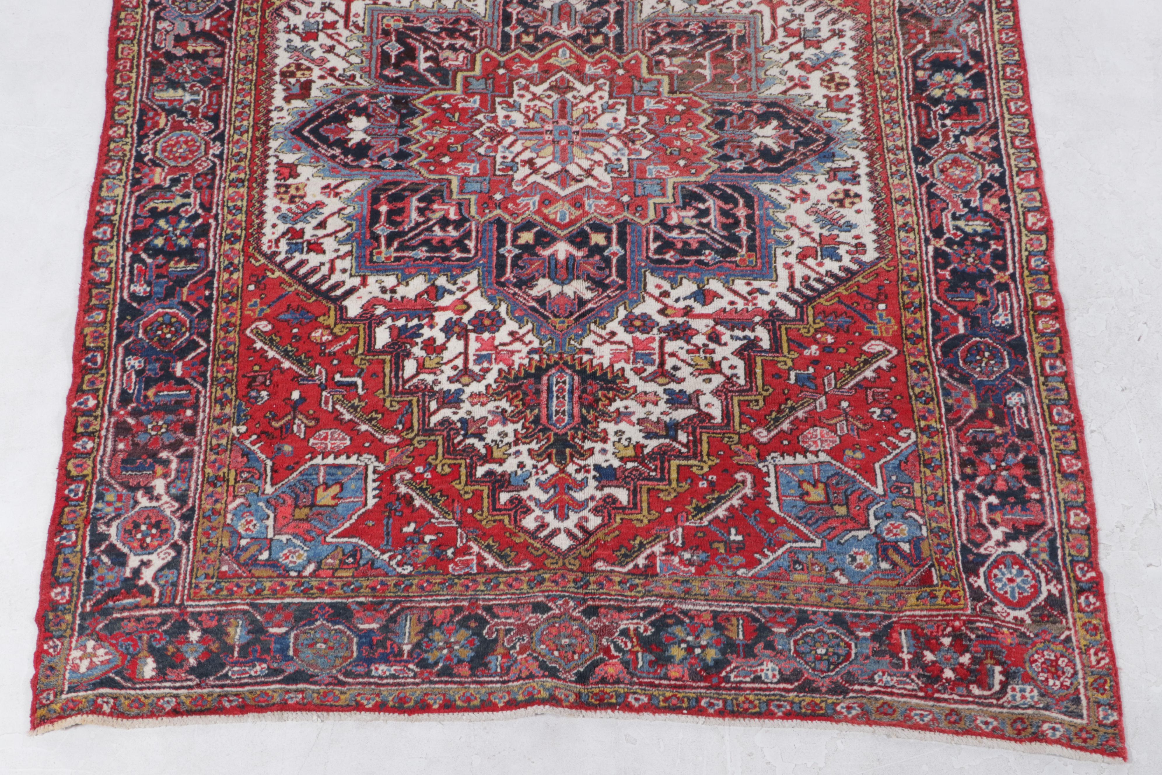 6'10 x 9'6 Hand-Knotted Persian Heriz Area Rug