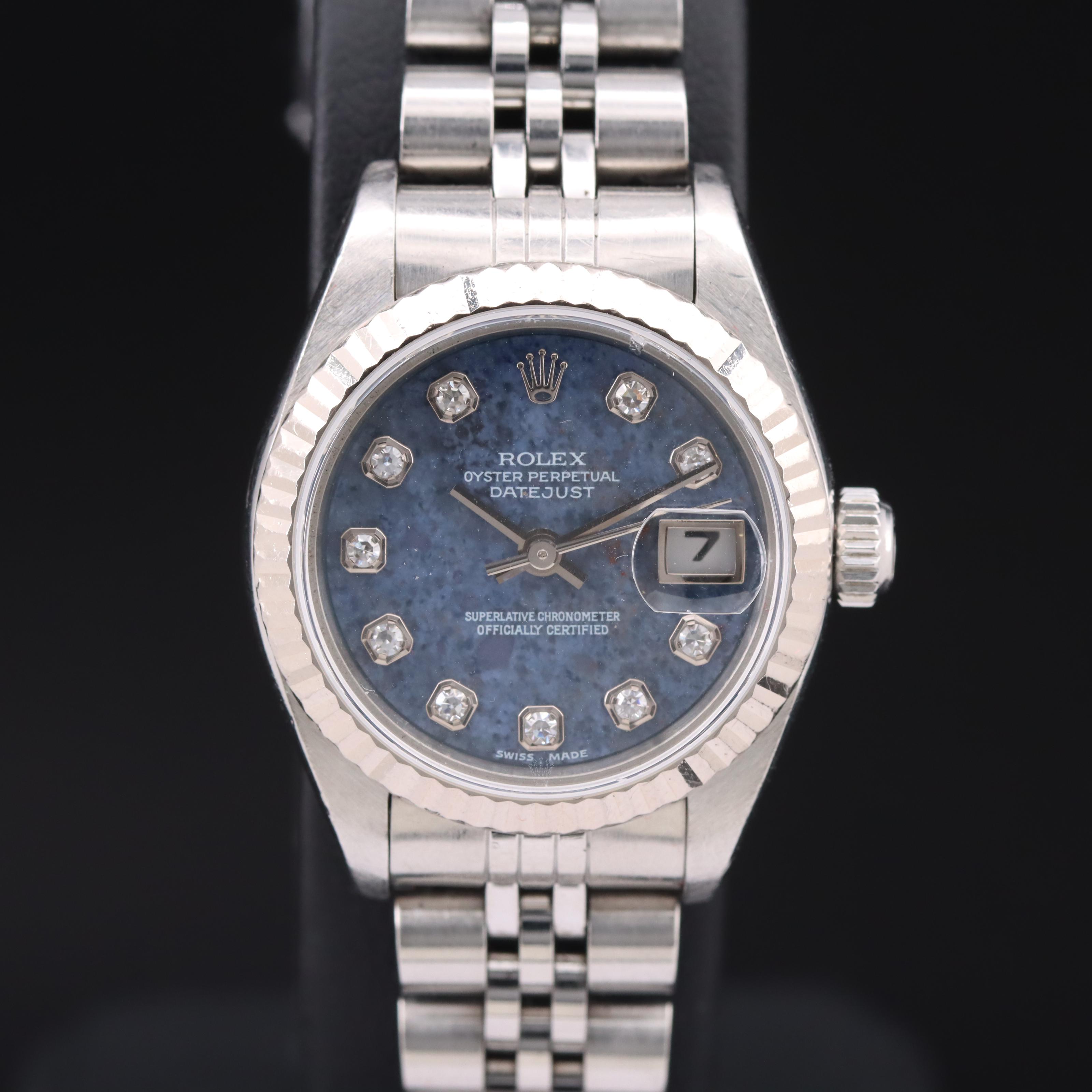 2000 Rolex Oyster Perpetual Datejust Diamond Dial Watch