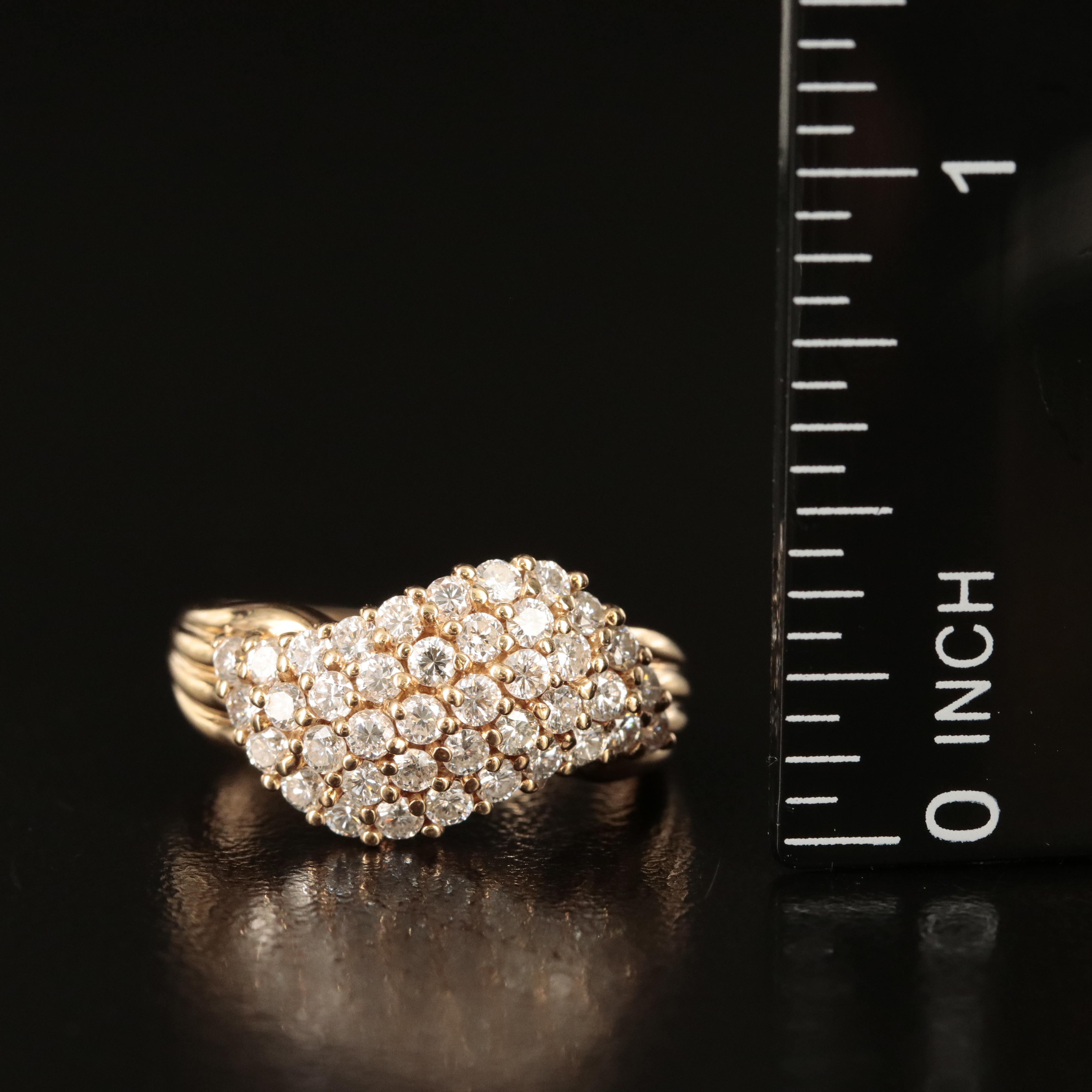 14K 1.00 CTW Diamond Wave Ring