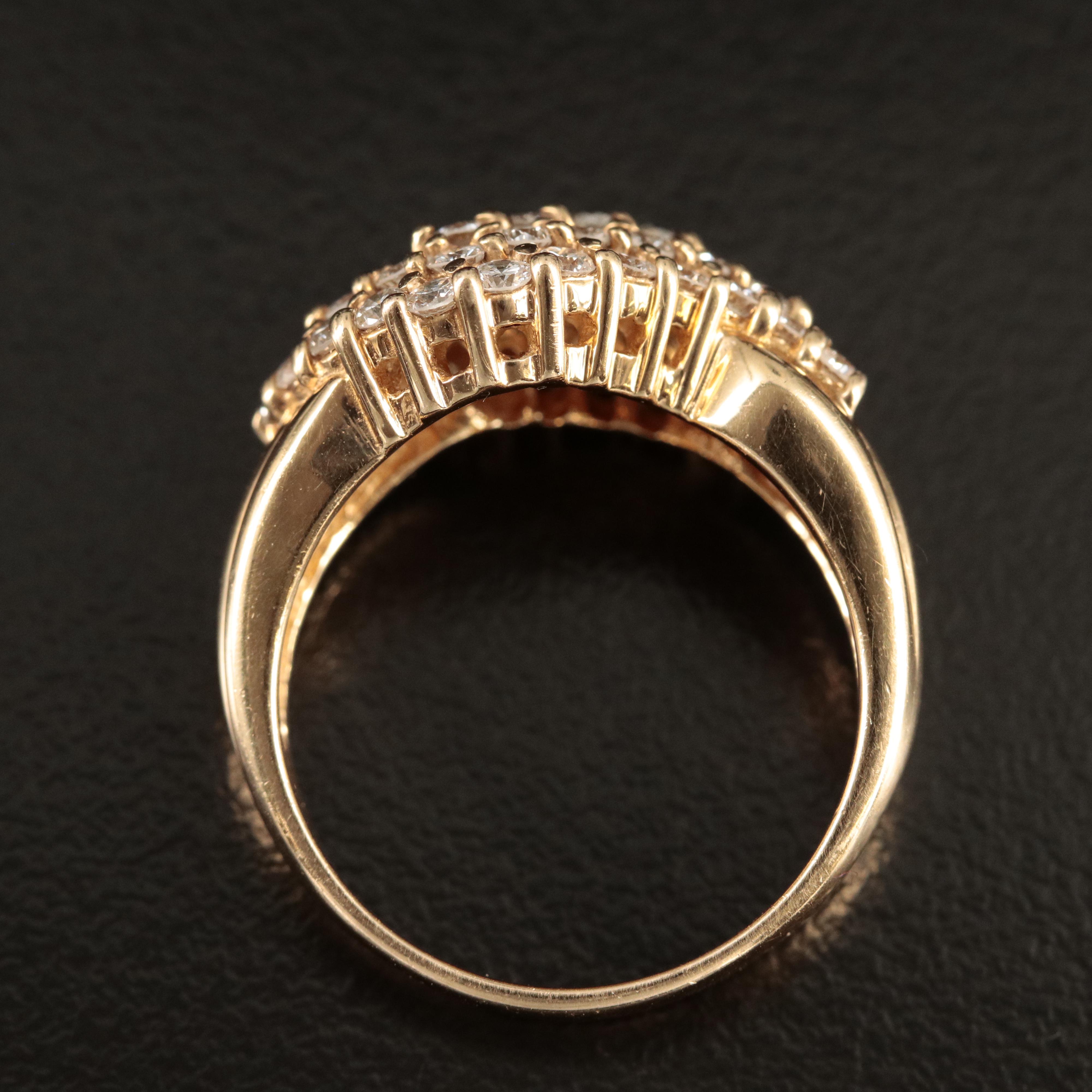 14K 1.00 CTW Diamond Wave Ring