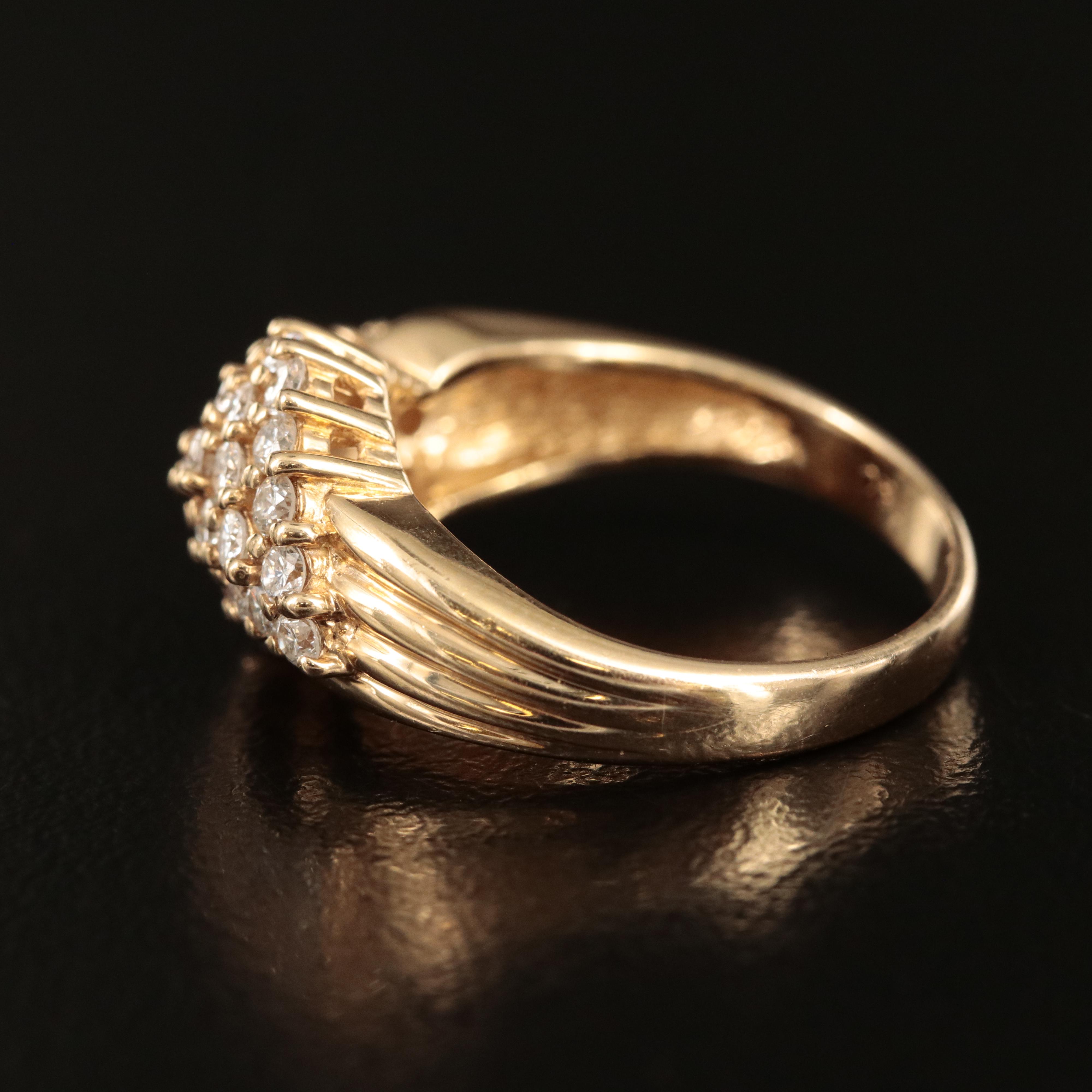 14K 1.00 CTW Diamond Wave Ring