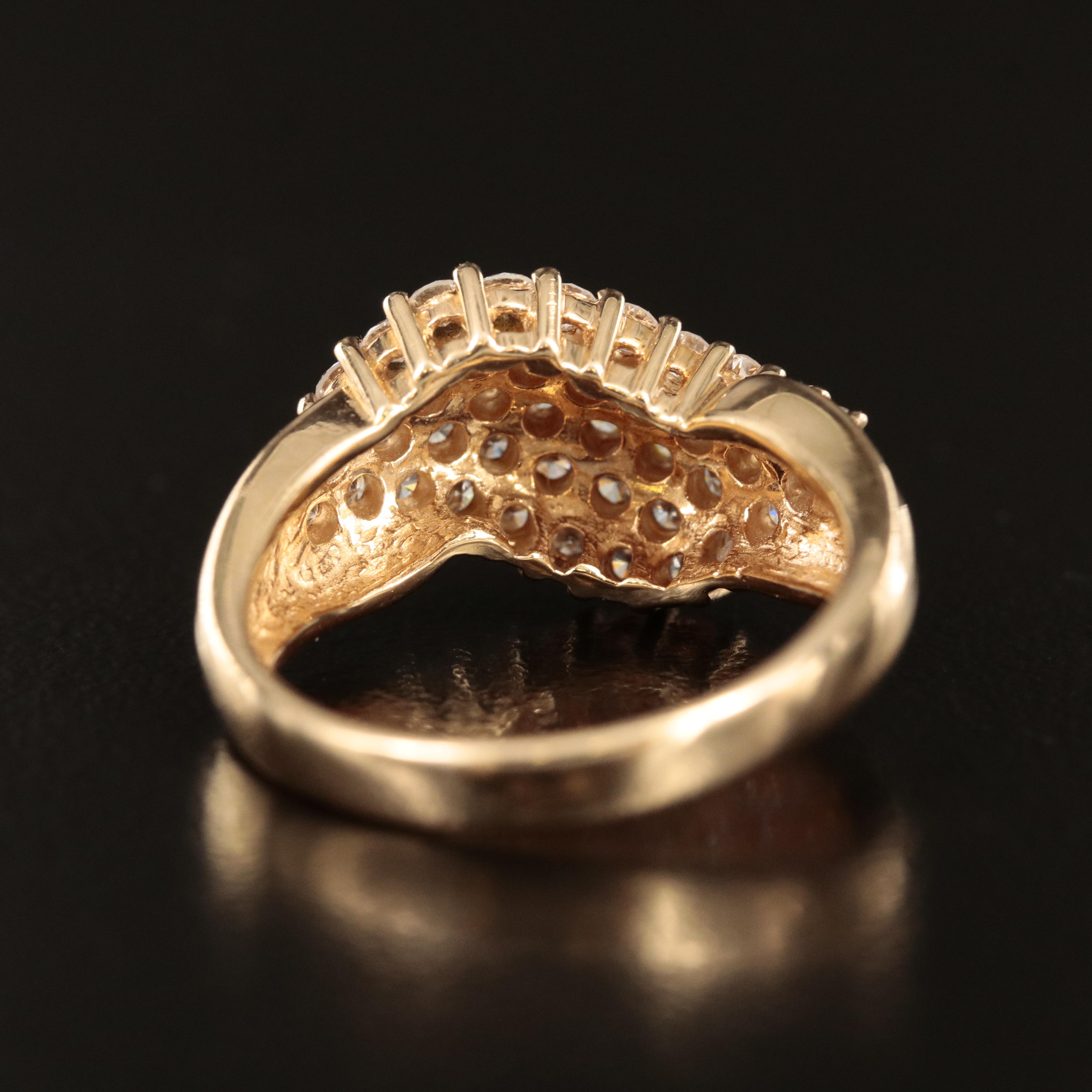 14K 1.00 CTW Diamond Wave Ring