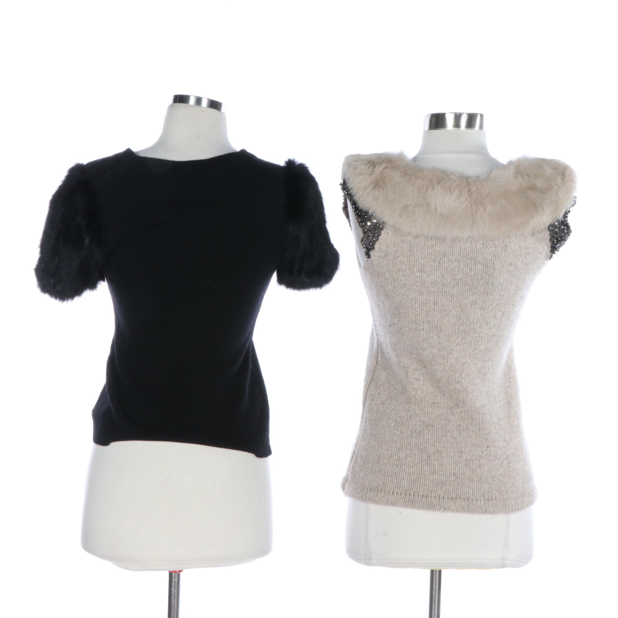Theory and Poleci Rabbit Fur Knitwear Tops