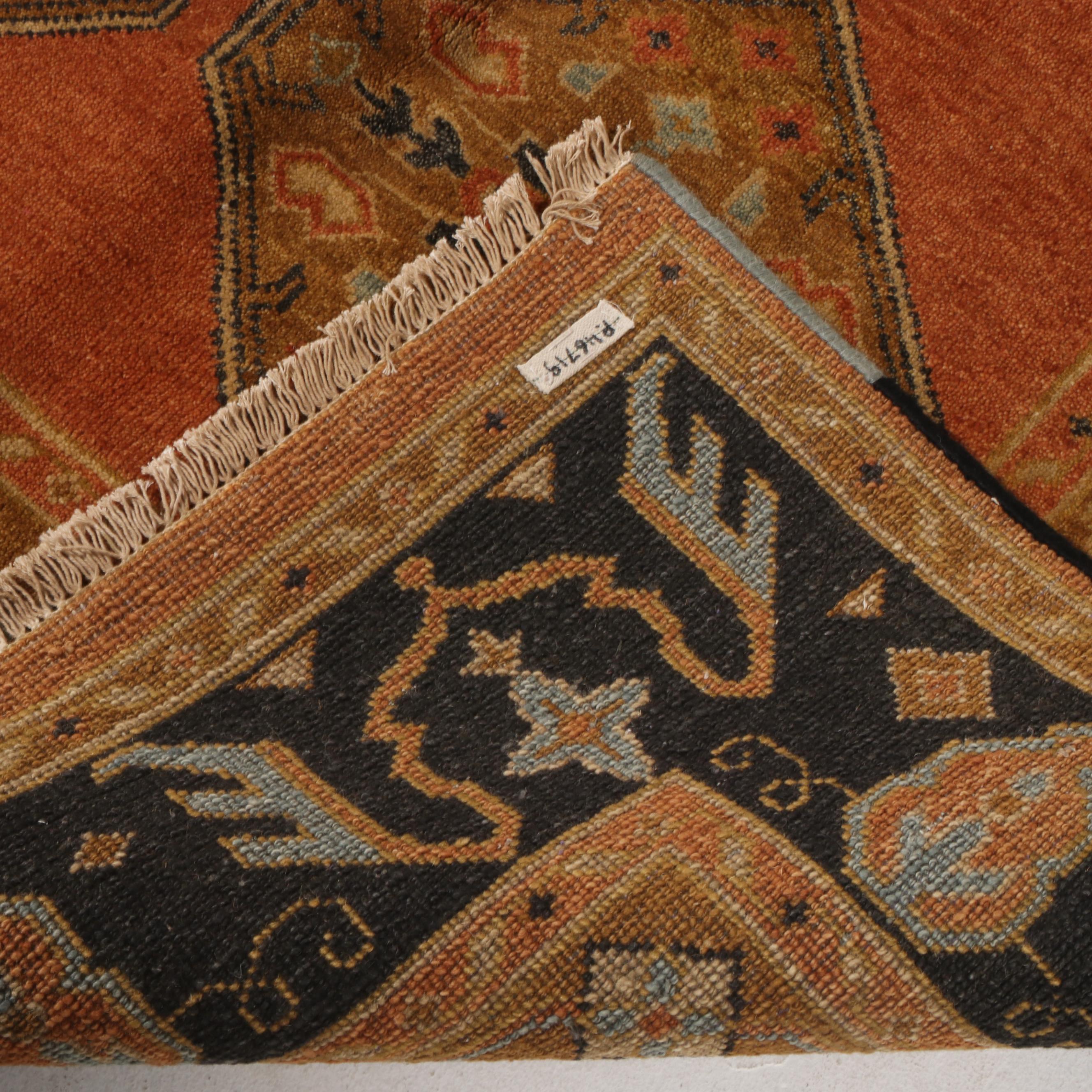 7'8 x 10'1 Hand-Knotted Indian Agra Area Rug