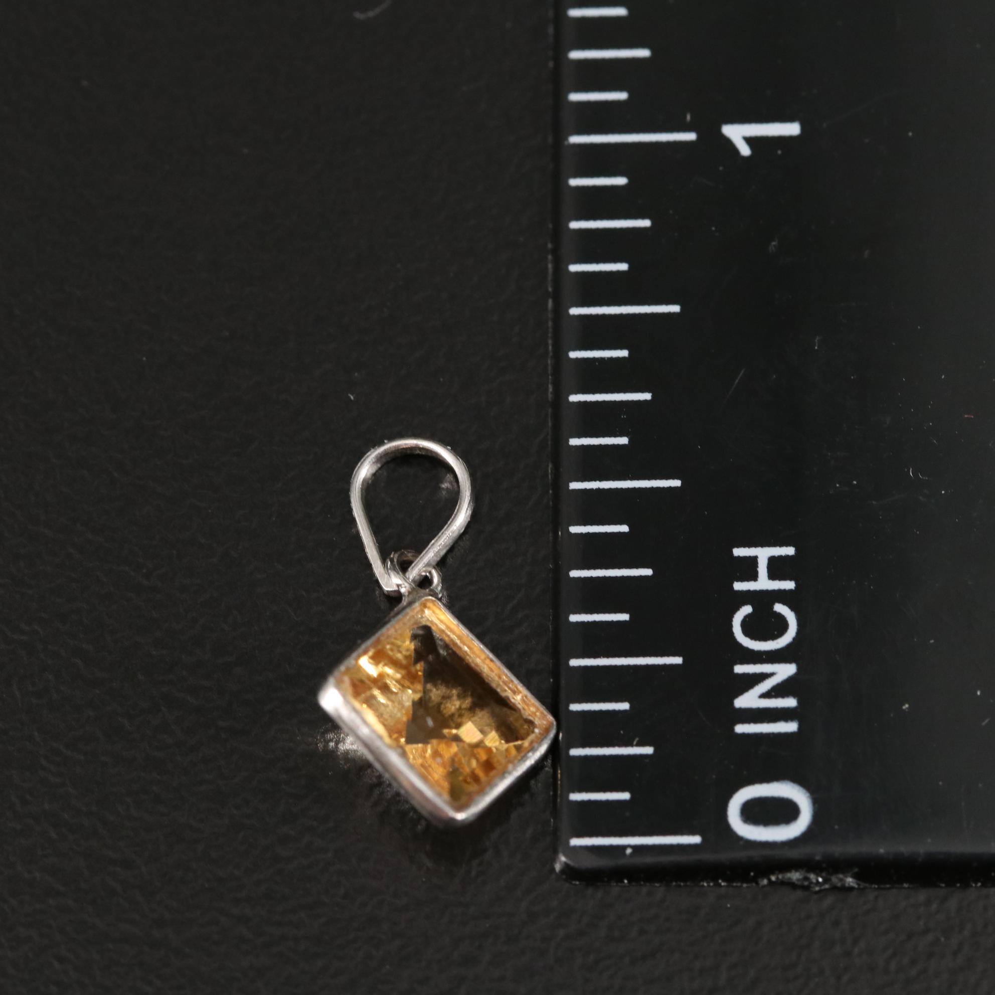 14K Citrine Pendant