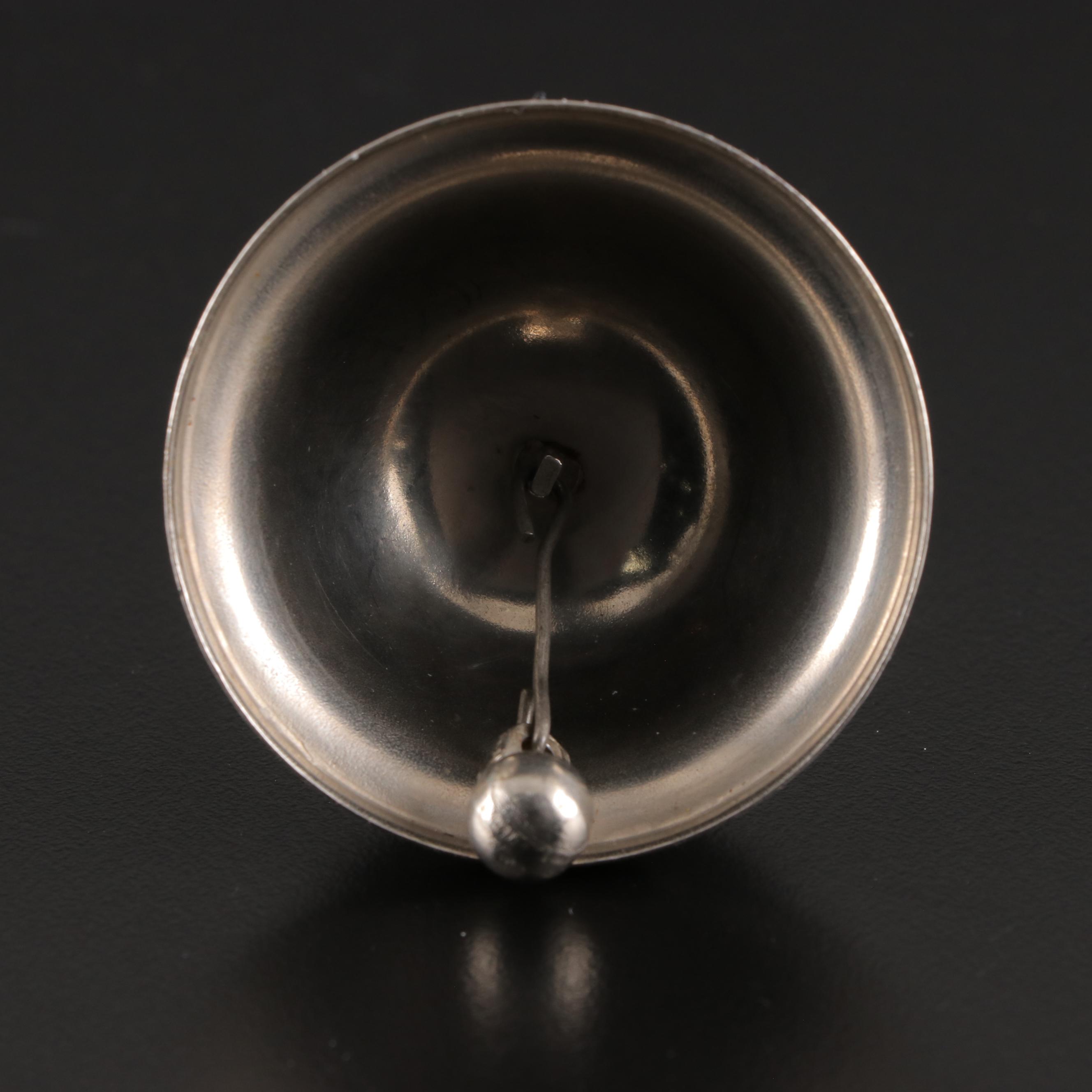 Hammered Silver Plate Footed Bowl with Other Table Accessories and Bell