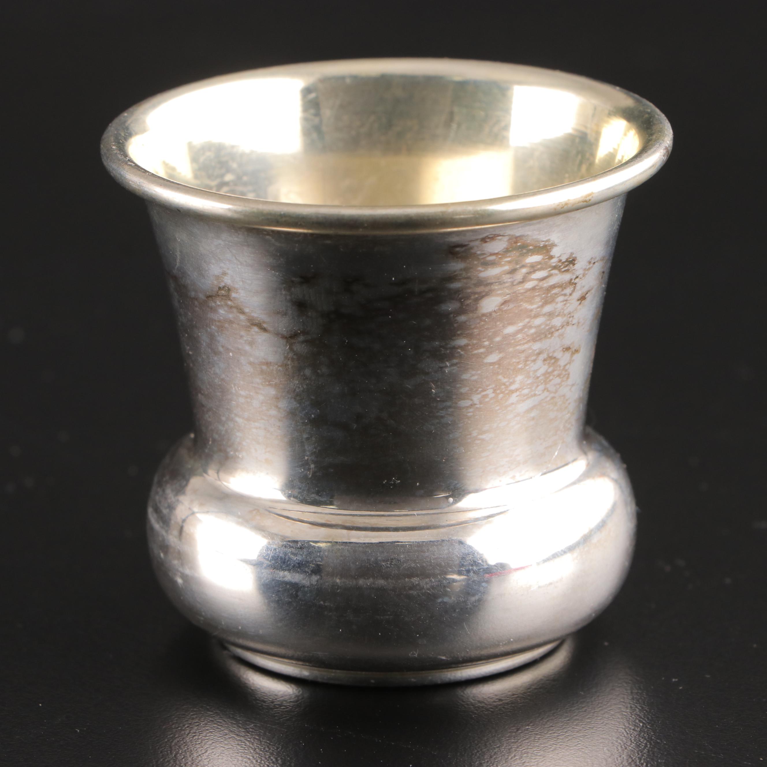 Hammered Silver Plate Footed Bowl with Other Table Accessories and Bell