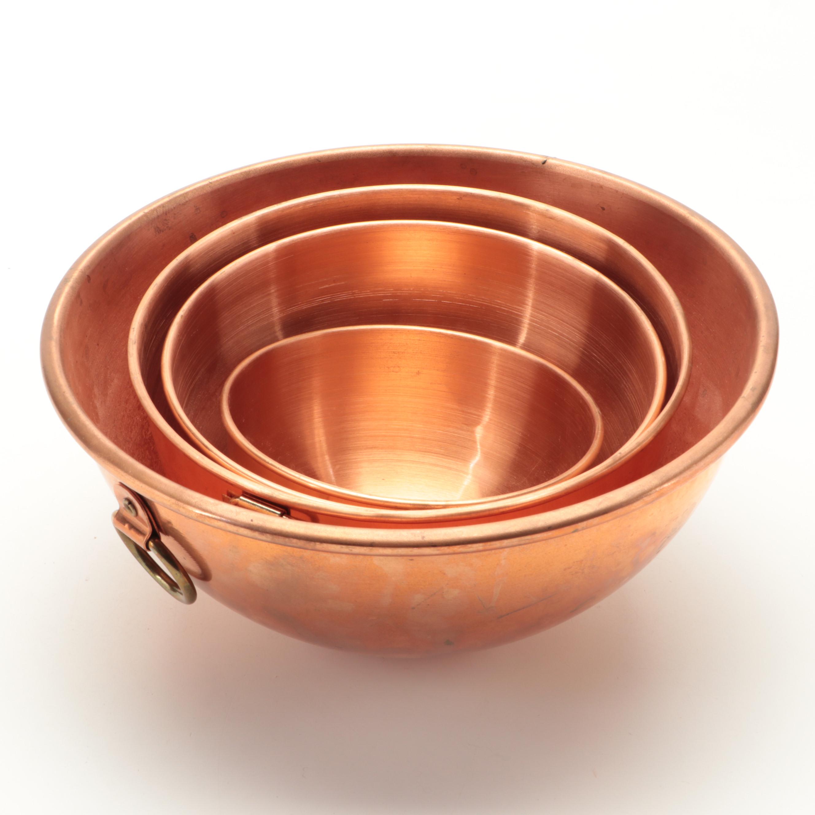 Brass Handled Copper Beating Bowls