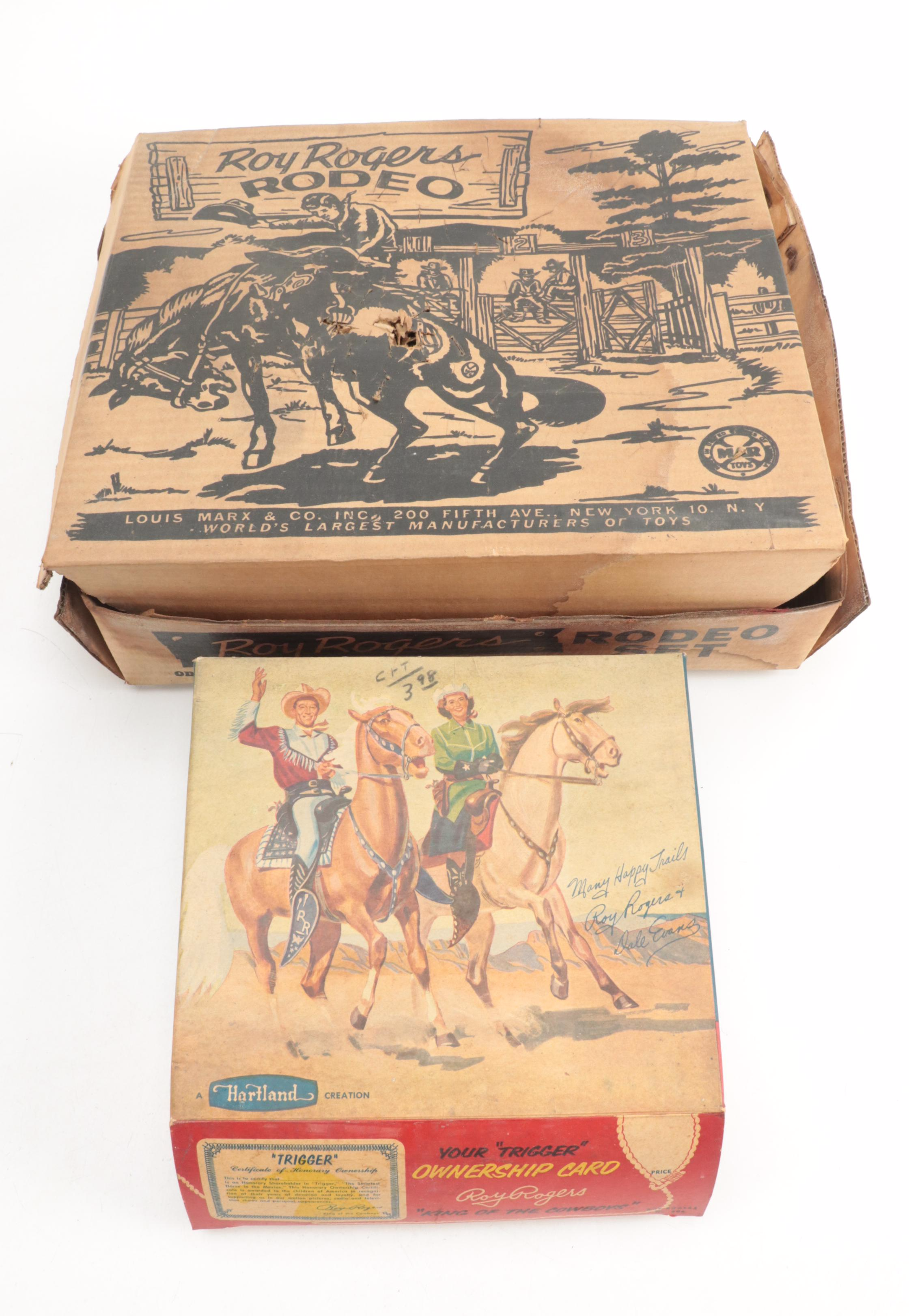 Hartland Roy Rogers and Trigger with Other Plastic Western Toys