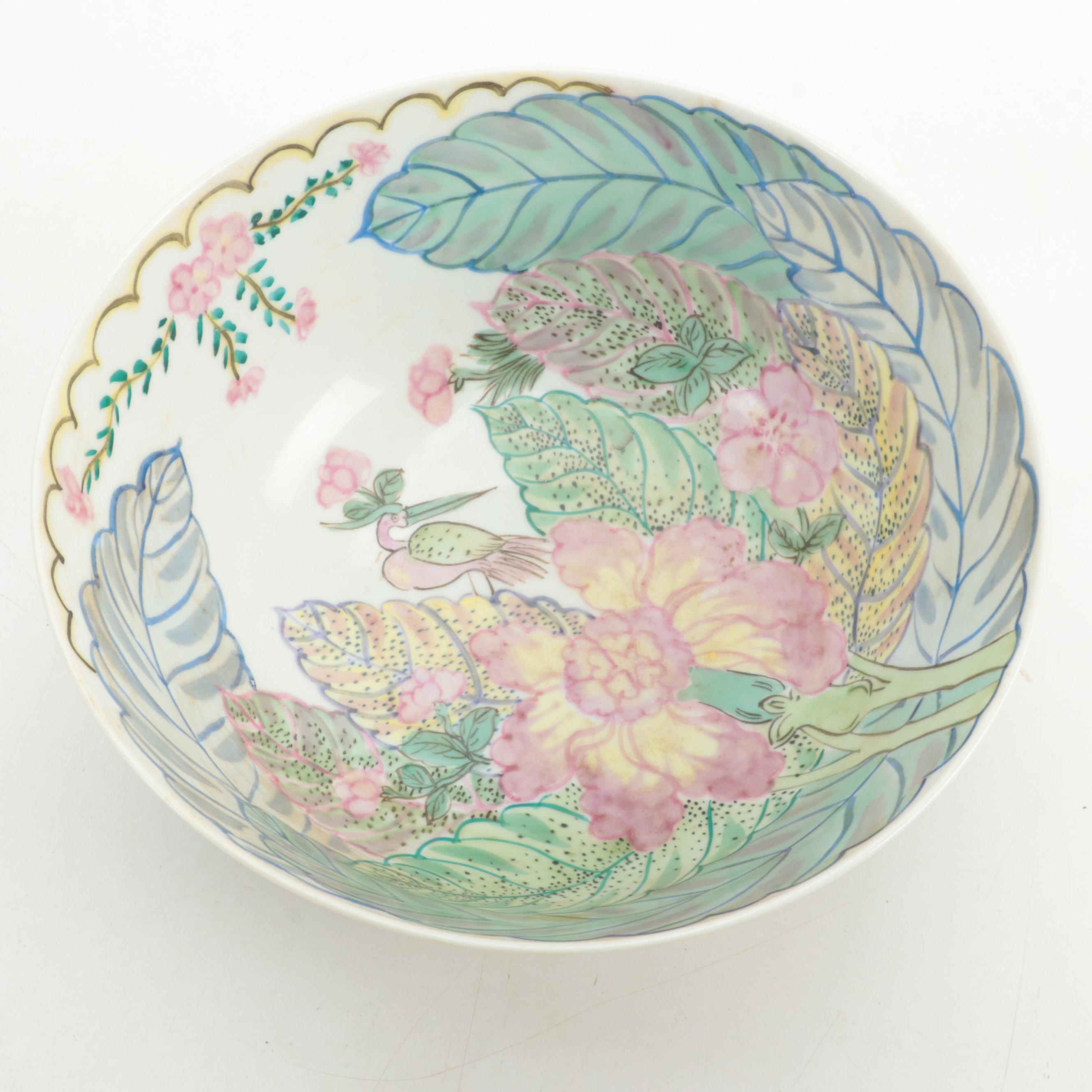 Chinese Porcelain Tobacco Leaf Style Bowl