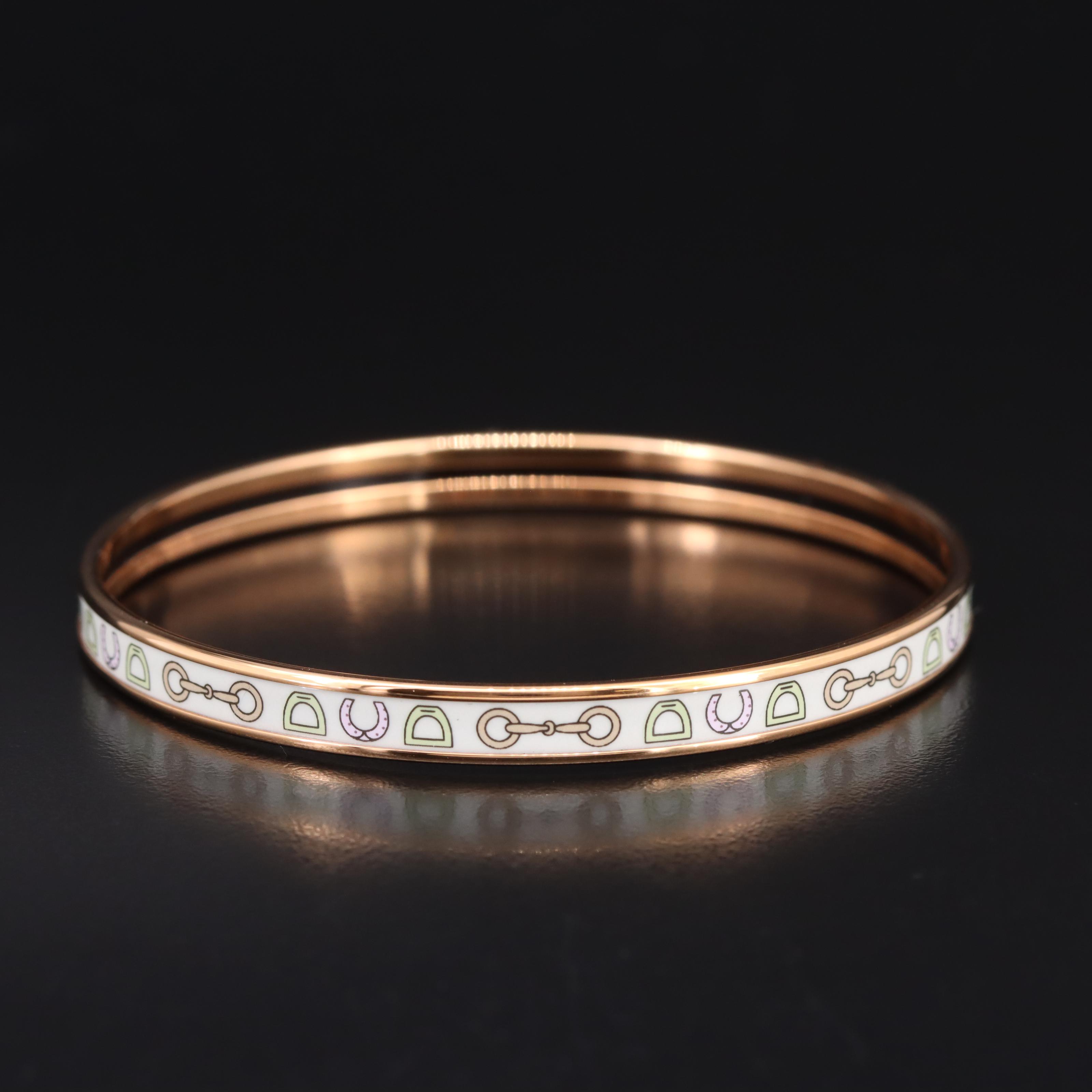 Hermès Horsebit Narrow Enamel Bangle