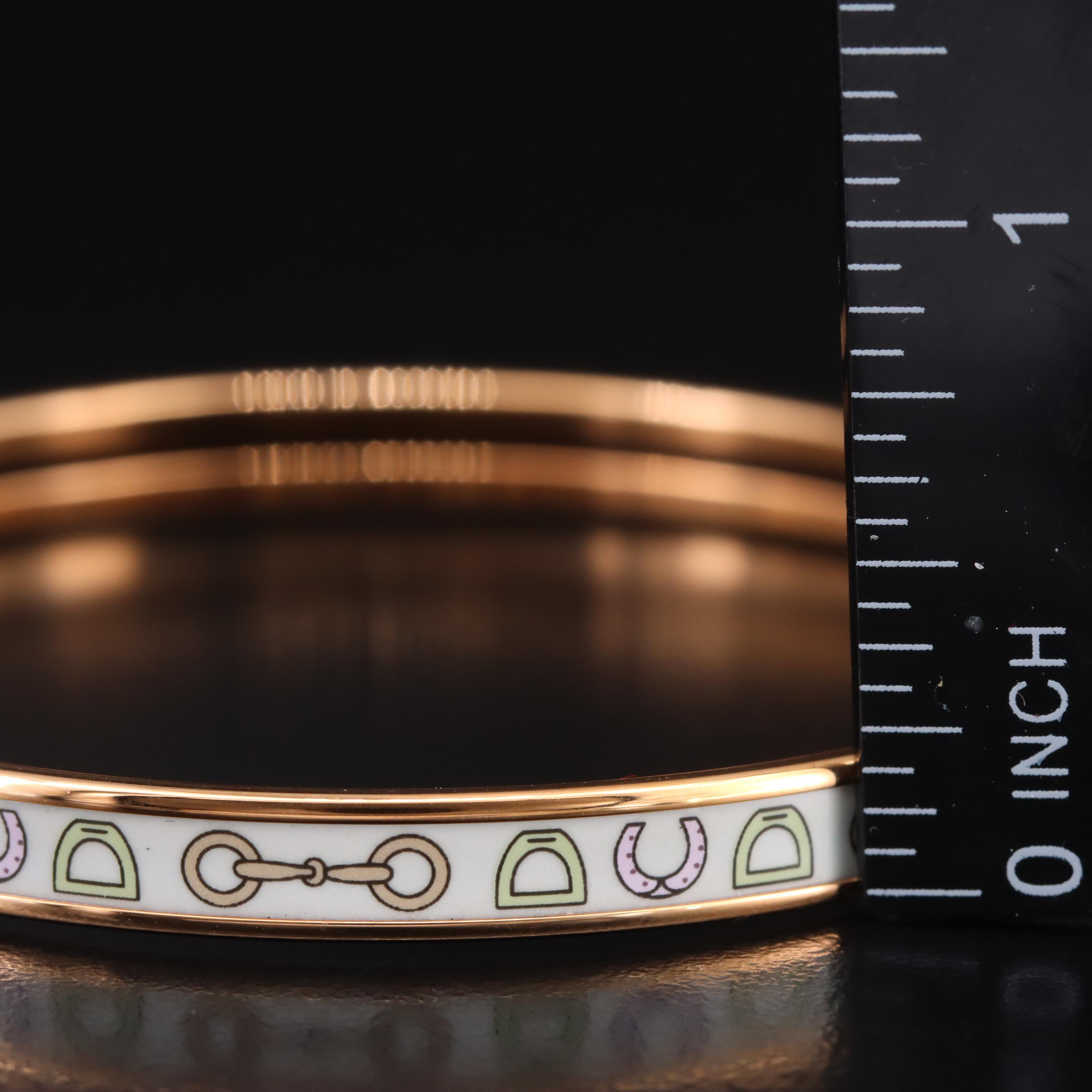 Hermès Horsebit Narrow Enamel Bangle