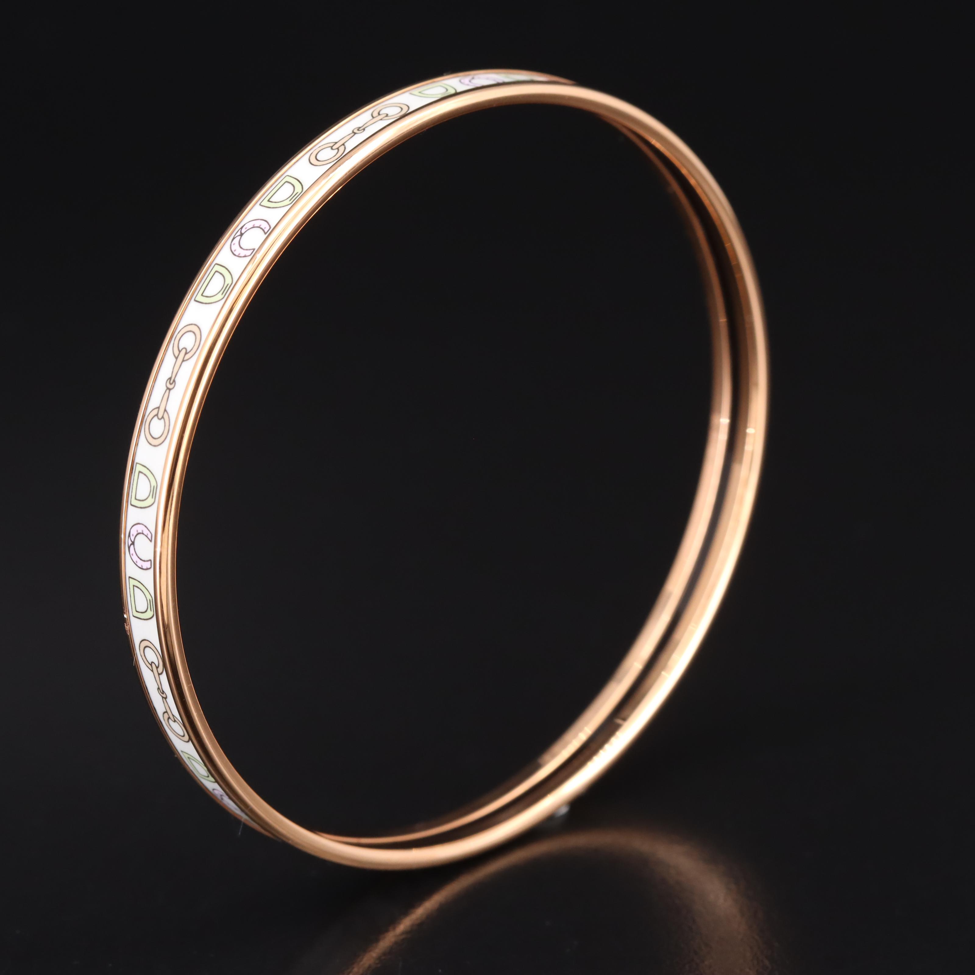 Hermès Horsebit Narrow Enamel Bangle