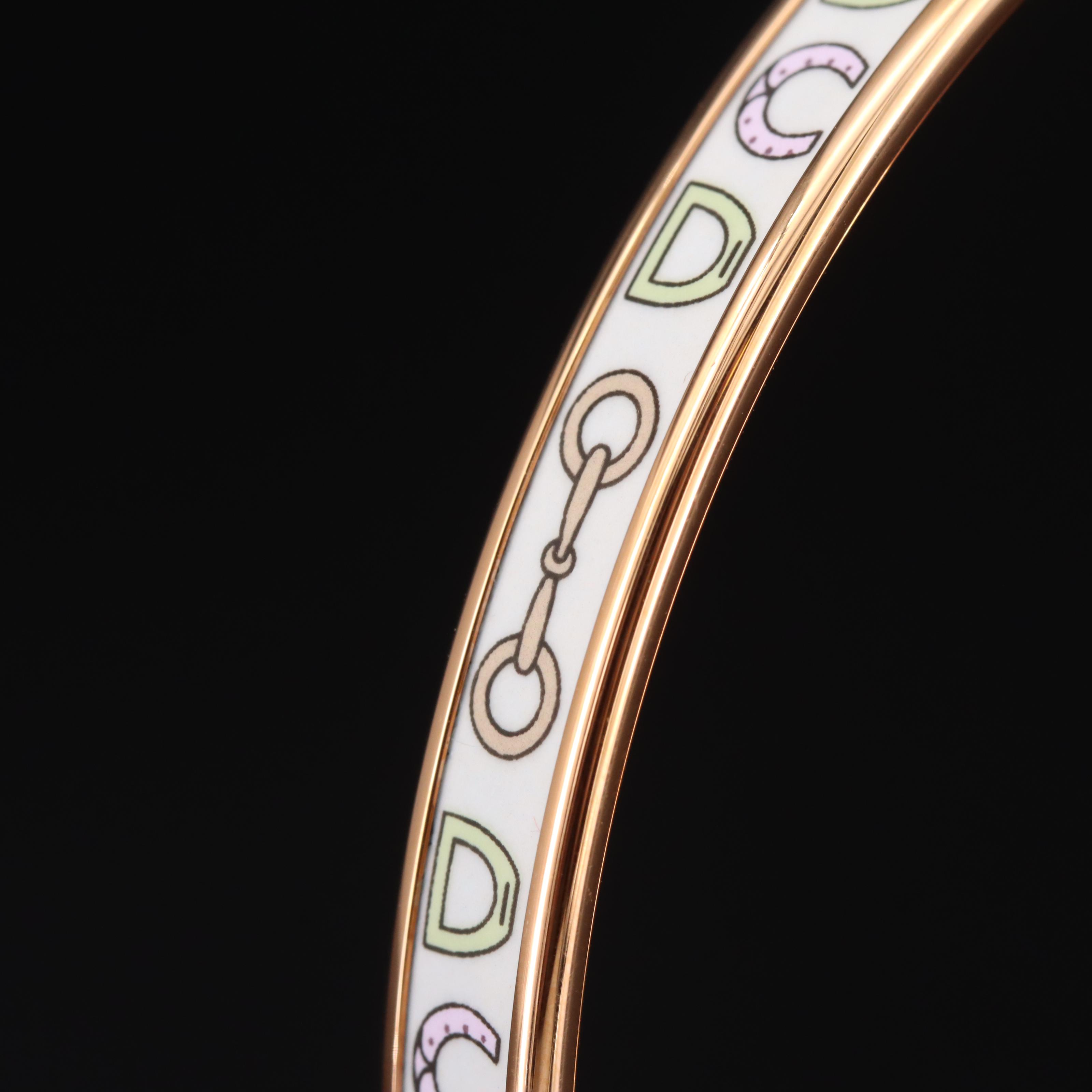 Hermès Horsebit Narrow Enamel Bangle