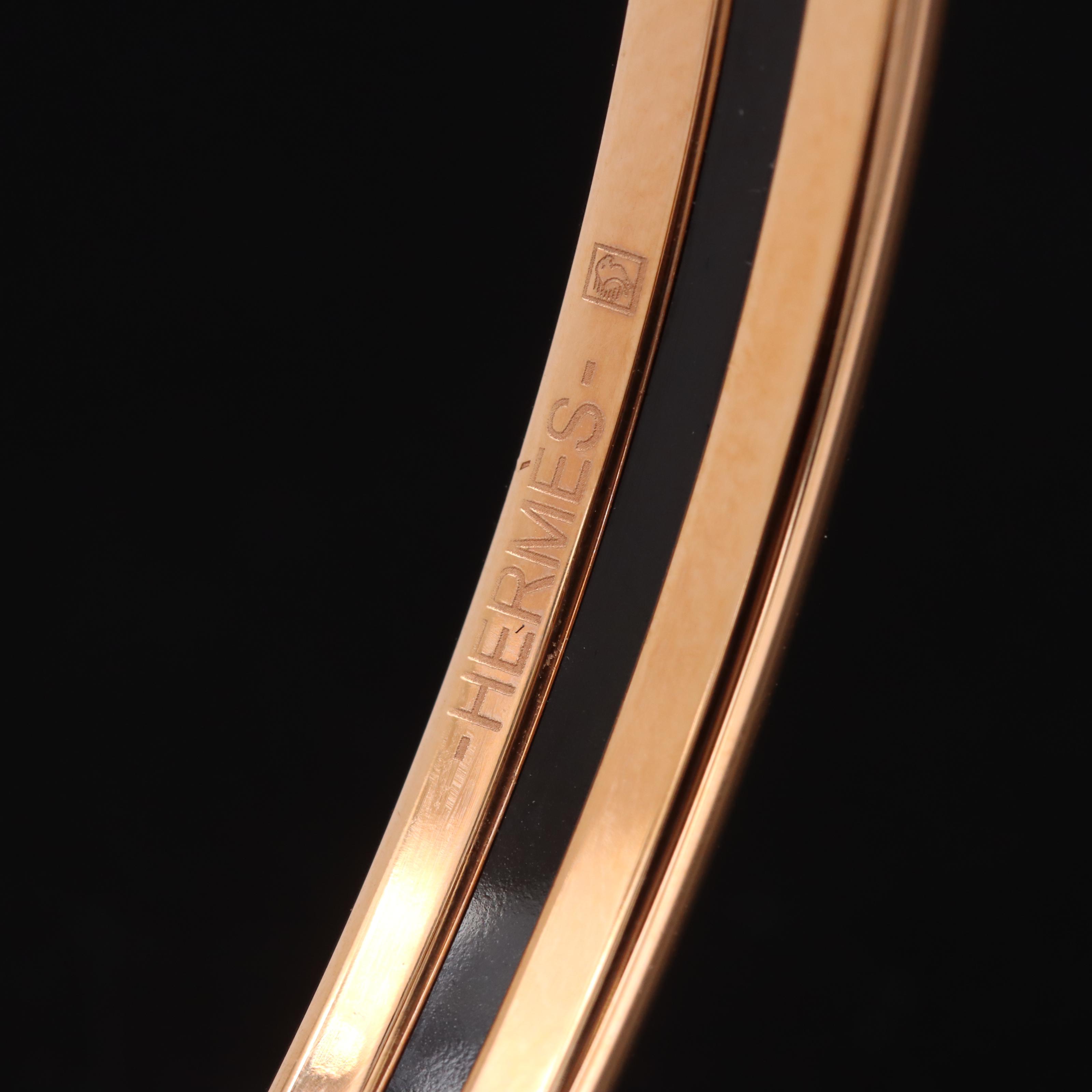 Hermès Horsebit Narrow Enamel Bangle