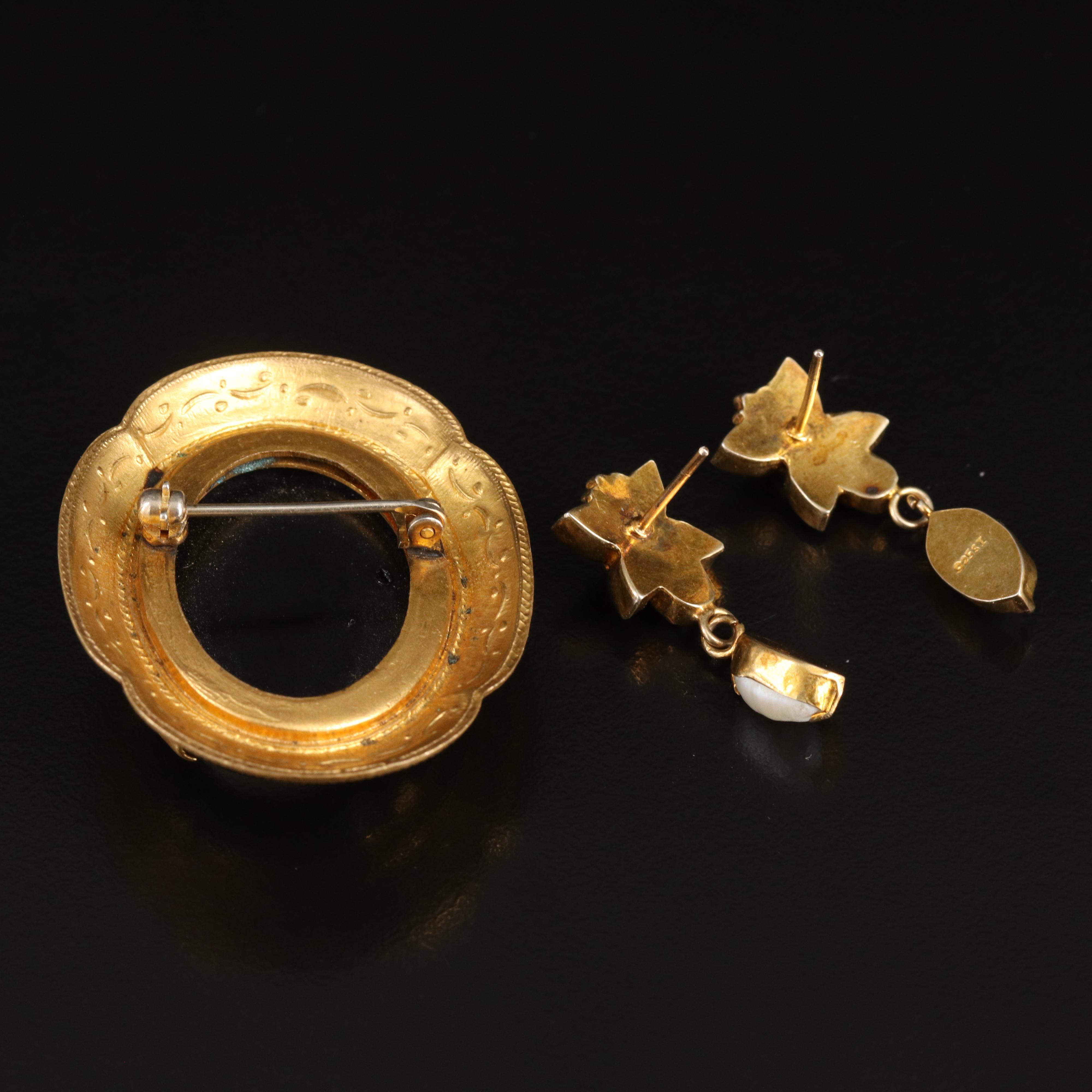 Bracelets, Cameo Converter Brooch and Sterling Earrings