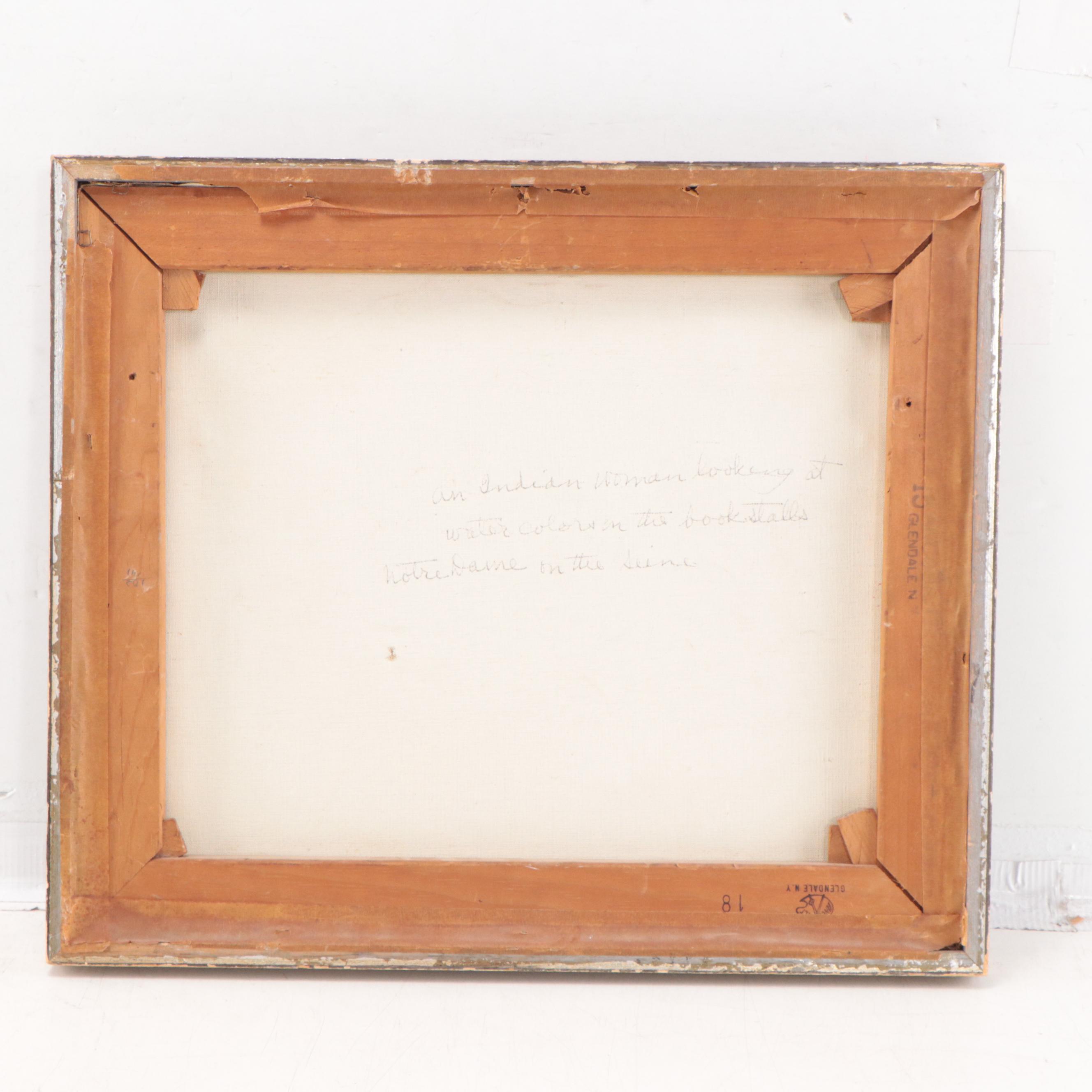 Hildegard Hume Hamilton Oil Painting of Parisian Street Scene, 1965