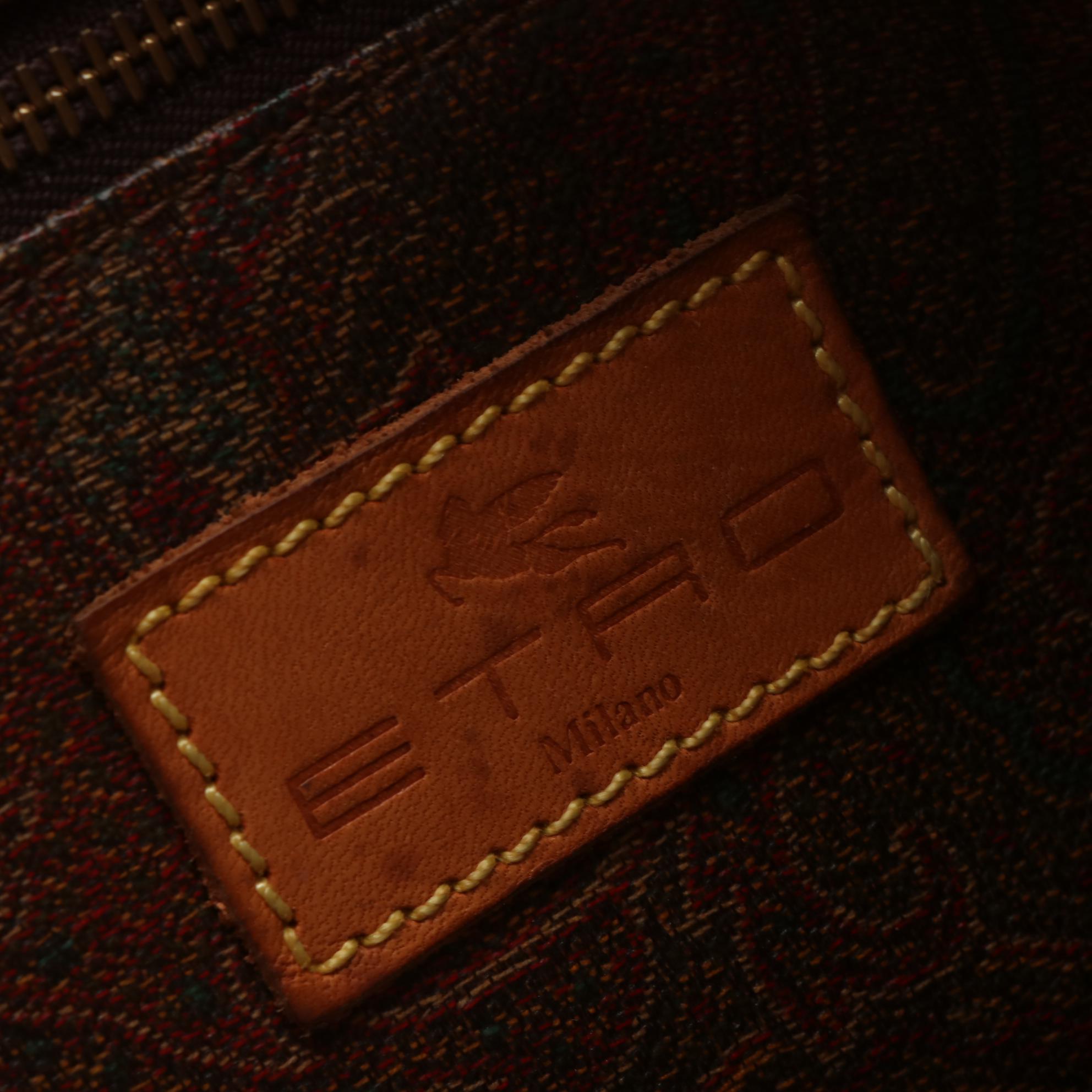 ETRO Boston Handbag in Paisley Coated Canvas and Leather