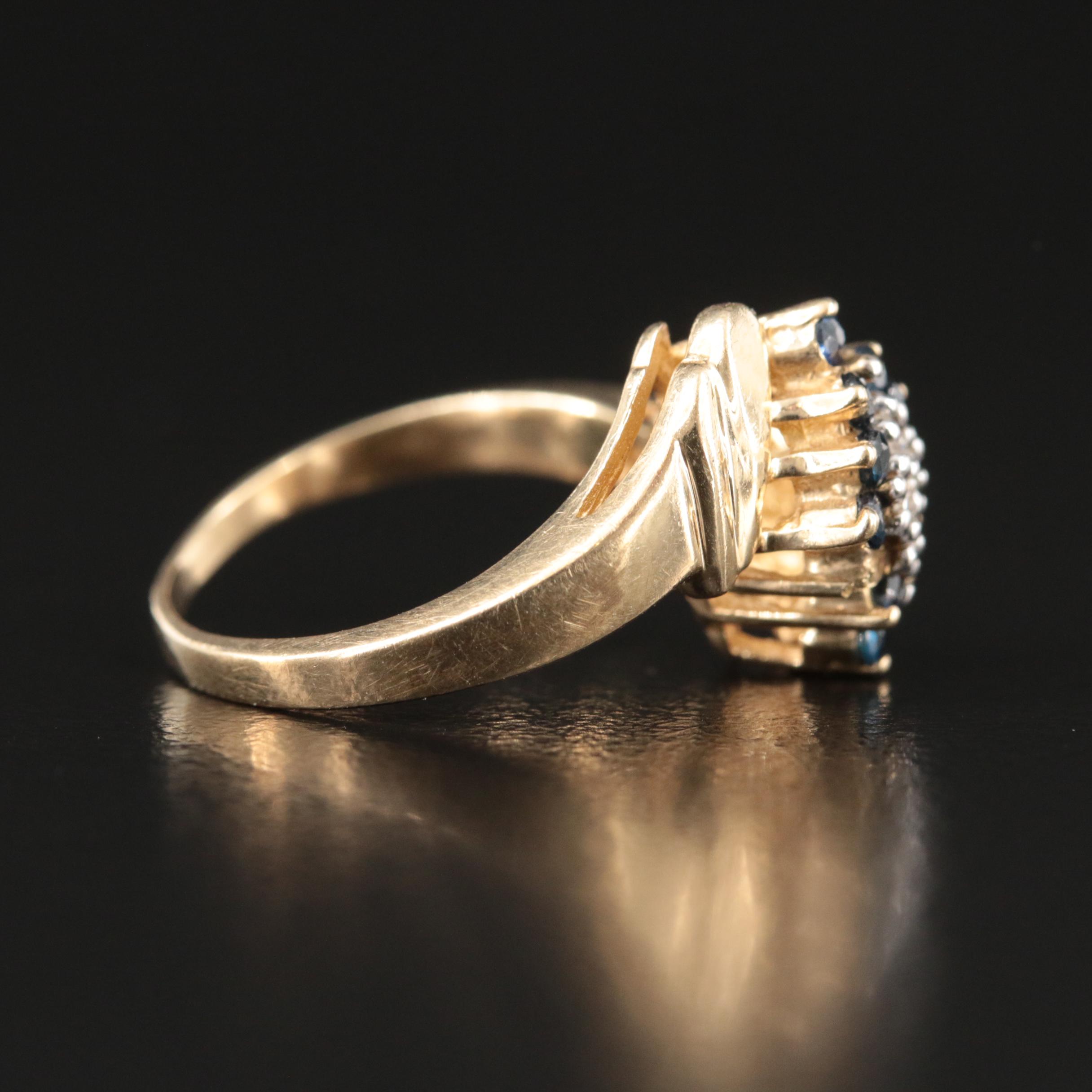 10K Diamond and Sapphire Ring